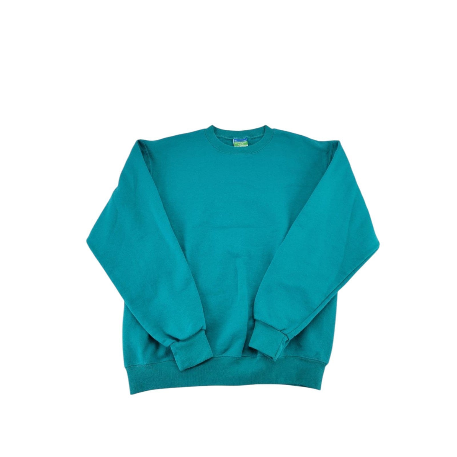 Champion Men's Teal Eco Fleece Sweatshirt M Crewneck Pullover Long Sleeve
