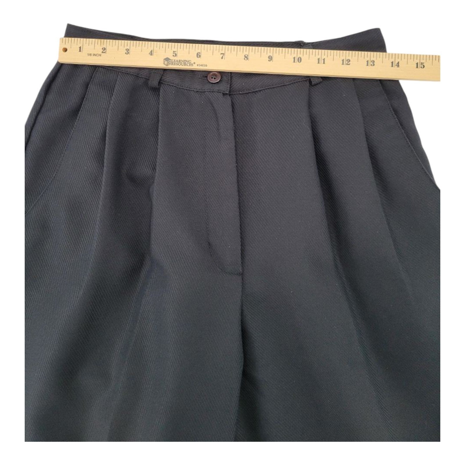 TR Bentley Womens Pleated Dress Pants Black Polyester Rayon Size 9/10