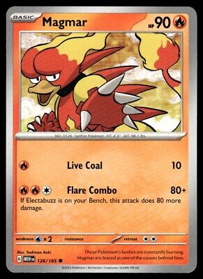 Pokemon 2023 Scarlet & Violet 151 Magmar Common #126 Near Mint Card