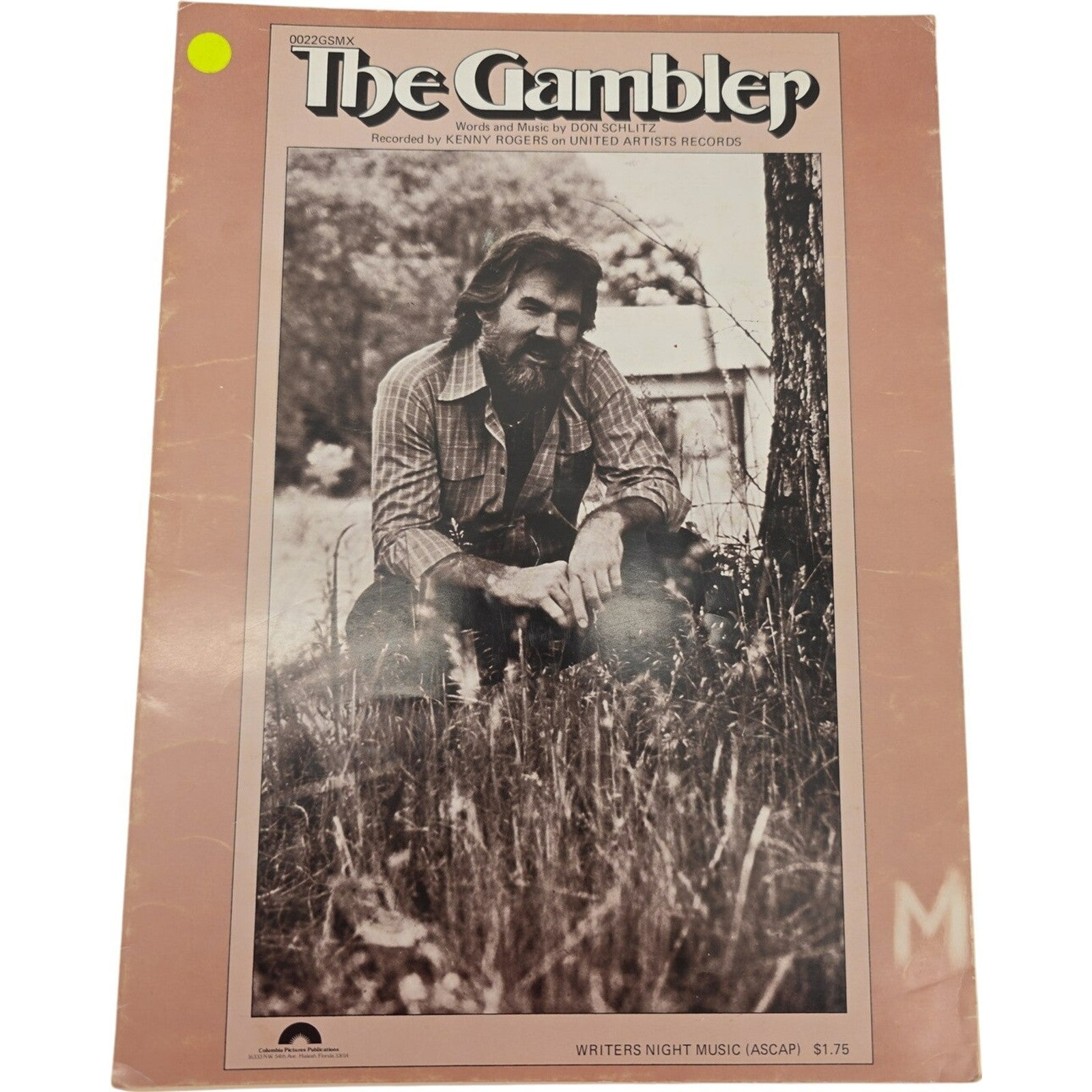 Vintage 1978 The Gambler Kenny Rogers Columbia Country Music Hits Sheet Music