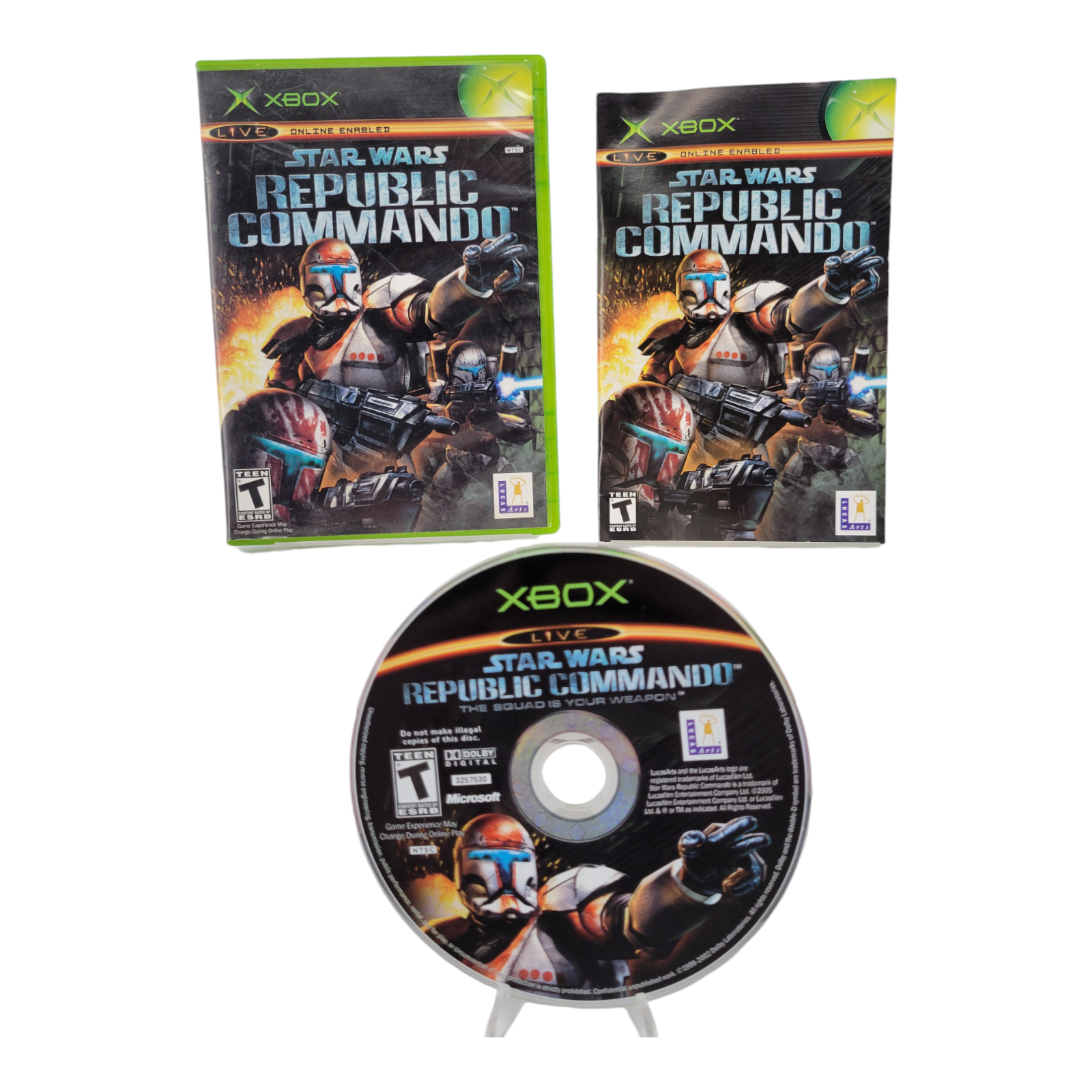 Microsoft Xbox Star Wars Republic Commando 2005 Game with Case and Manual