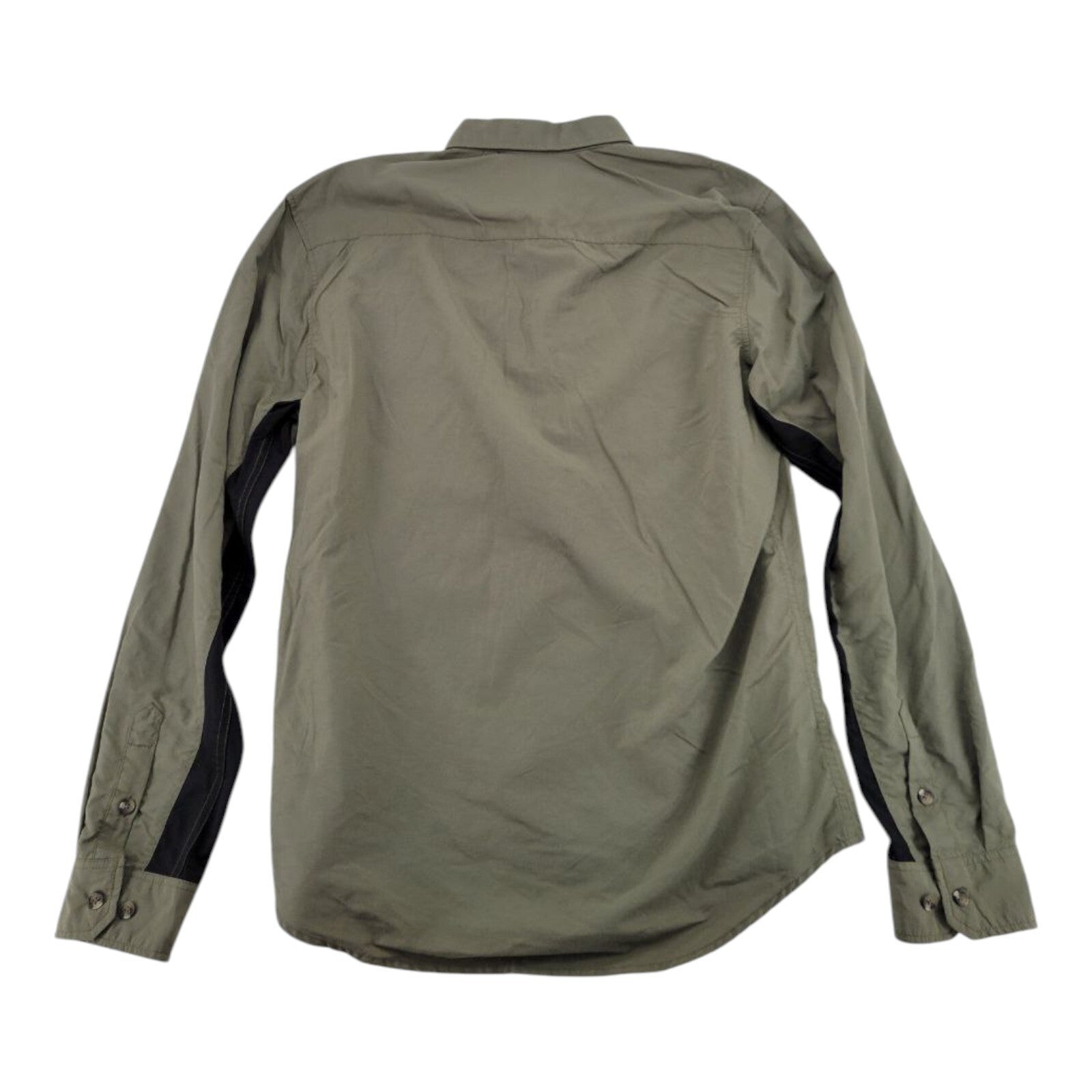 Nomad Green Button Up Shirt Mens Long Sleeve Black Chest Pockets Size M