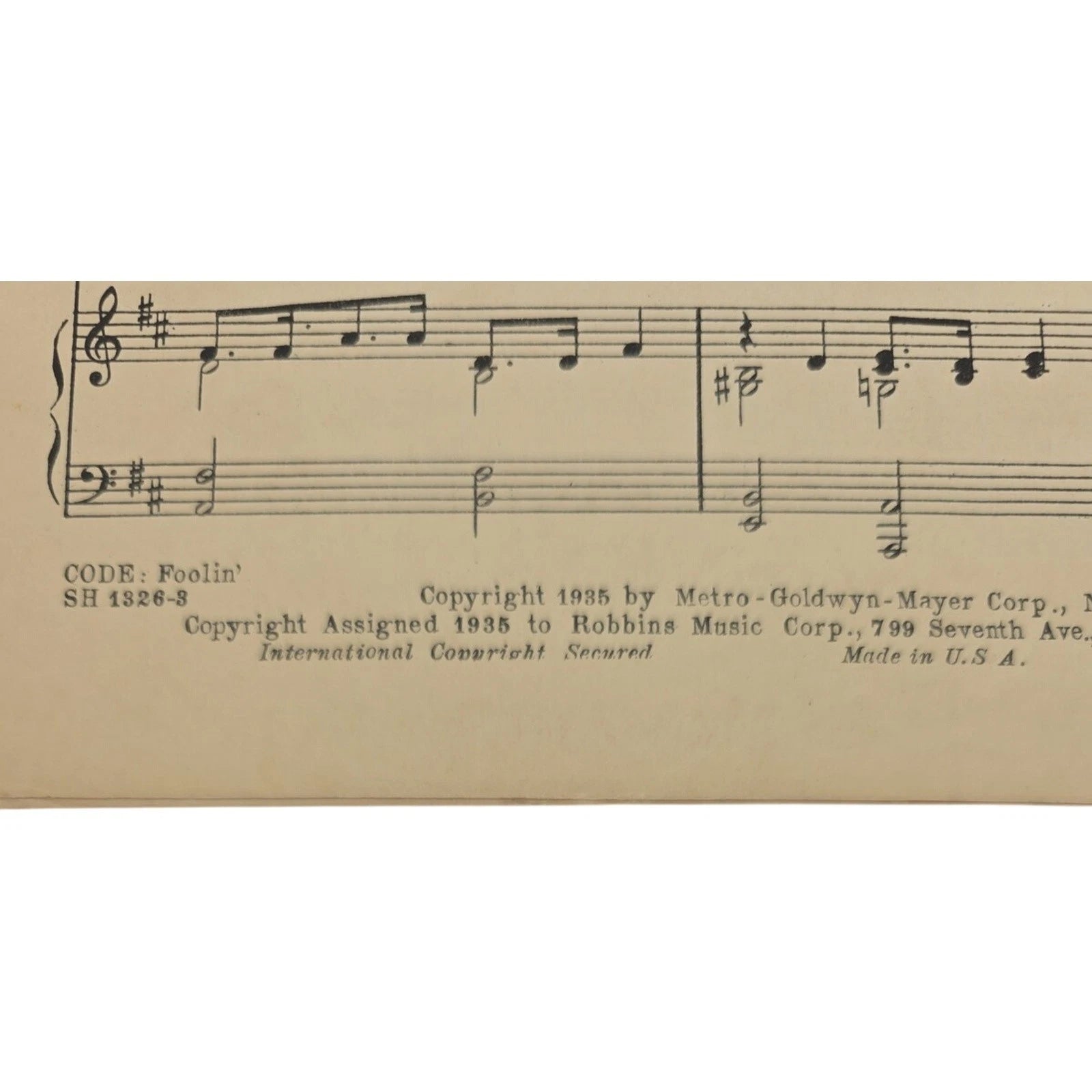 I've Got a Feelin' You're Foolin' Broadway Melody of 1936 Sheet Music Jack Benny