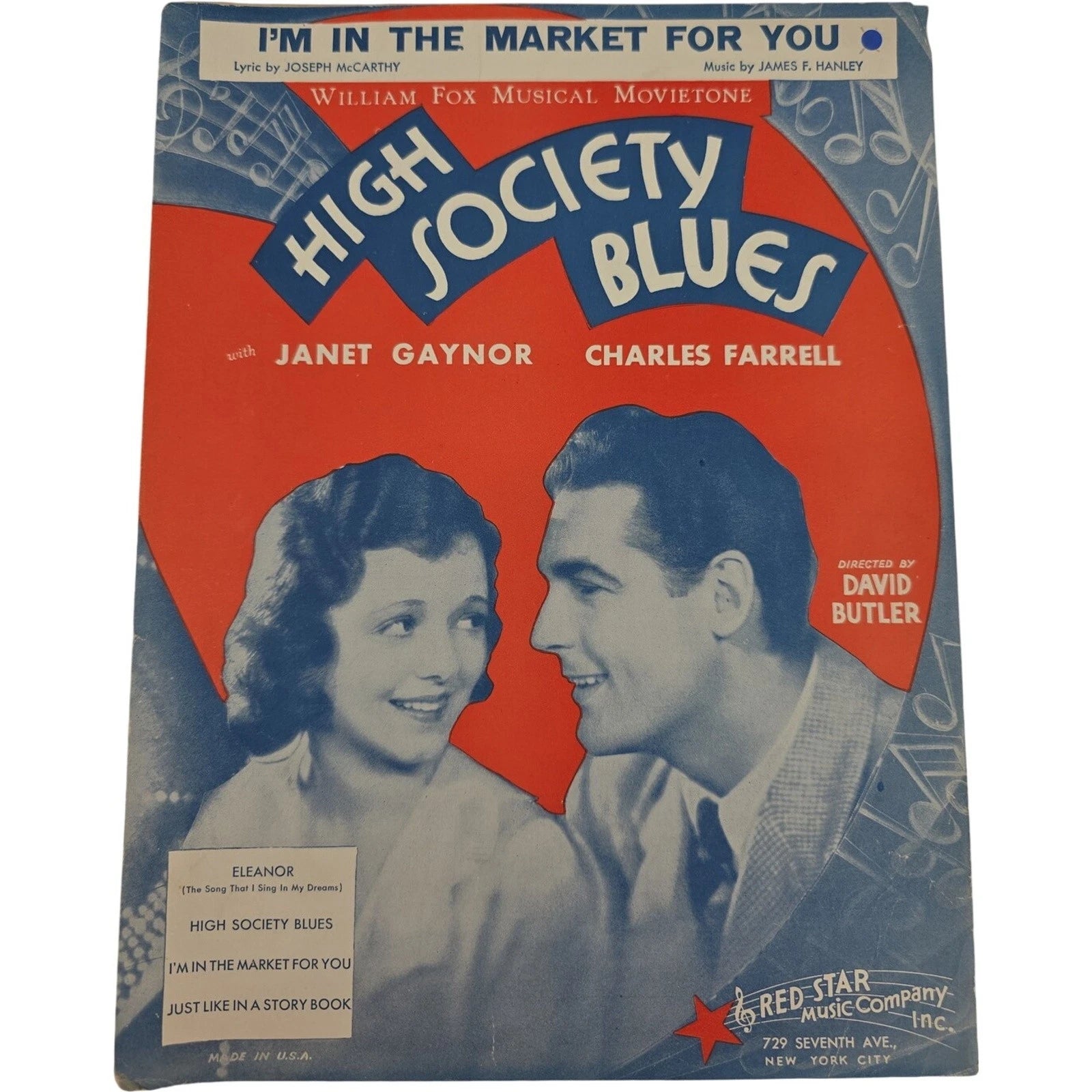 I’m in the Market for You From High Society Blues 1930 Vintage Sheet Music
