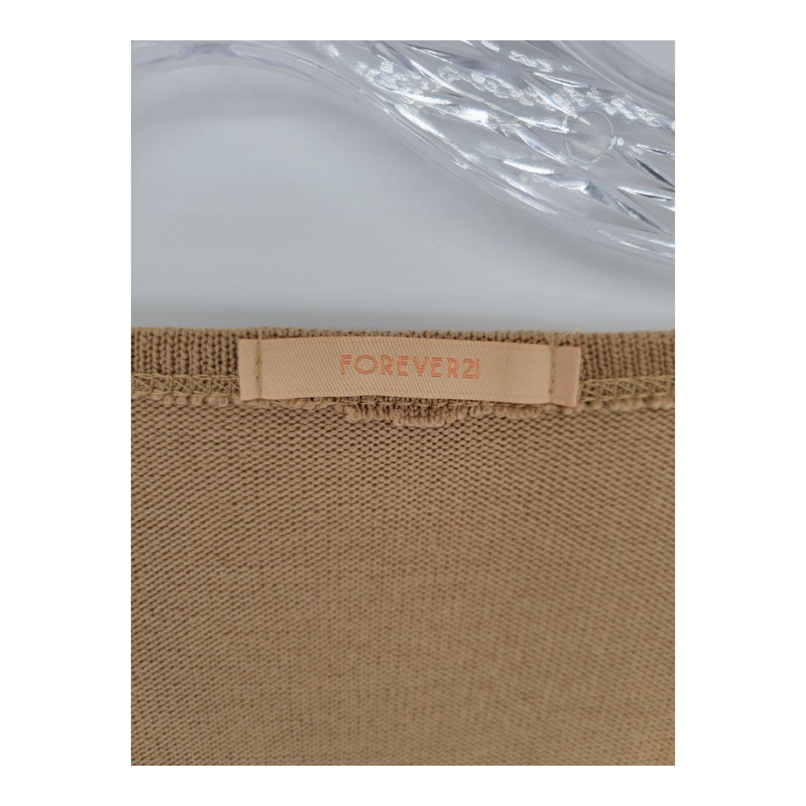 Forever 21 Women's Beige Knit Tie-Front Cardigan Sweater Dress Long Sleeve