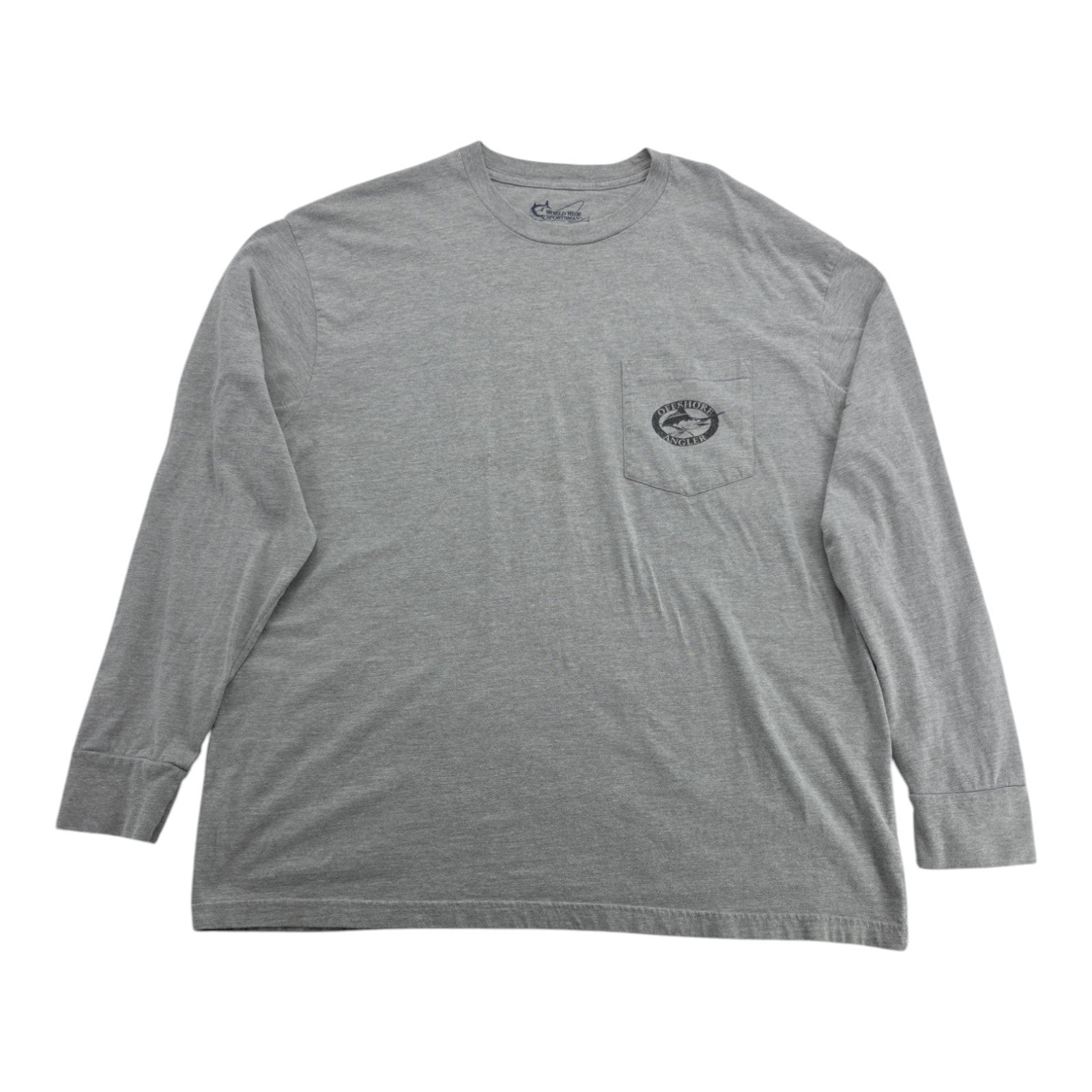 Worldwide Sportsman Offshore Angler Long Sleeve Gray Fishing Shirt Size XXL