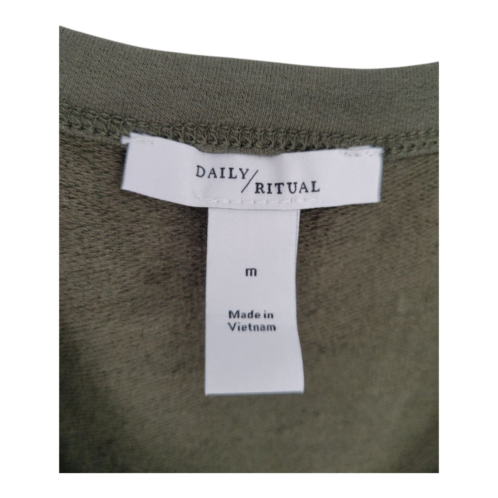 Daily Ritual Women's Olive Green V-Neck Midi Tank Dress Sleeveless Size M