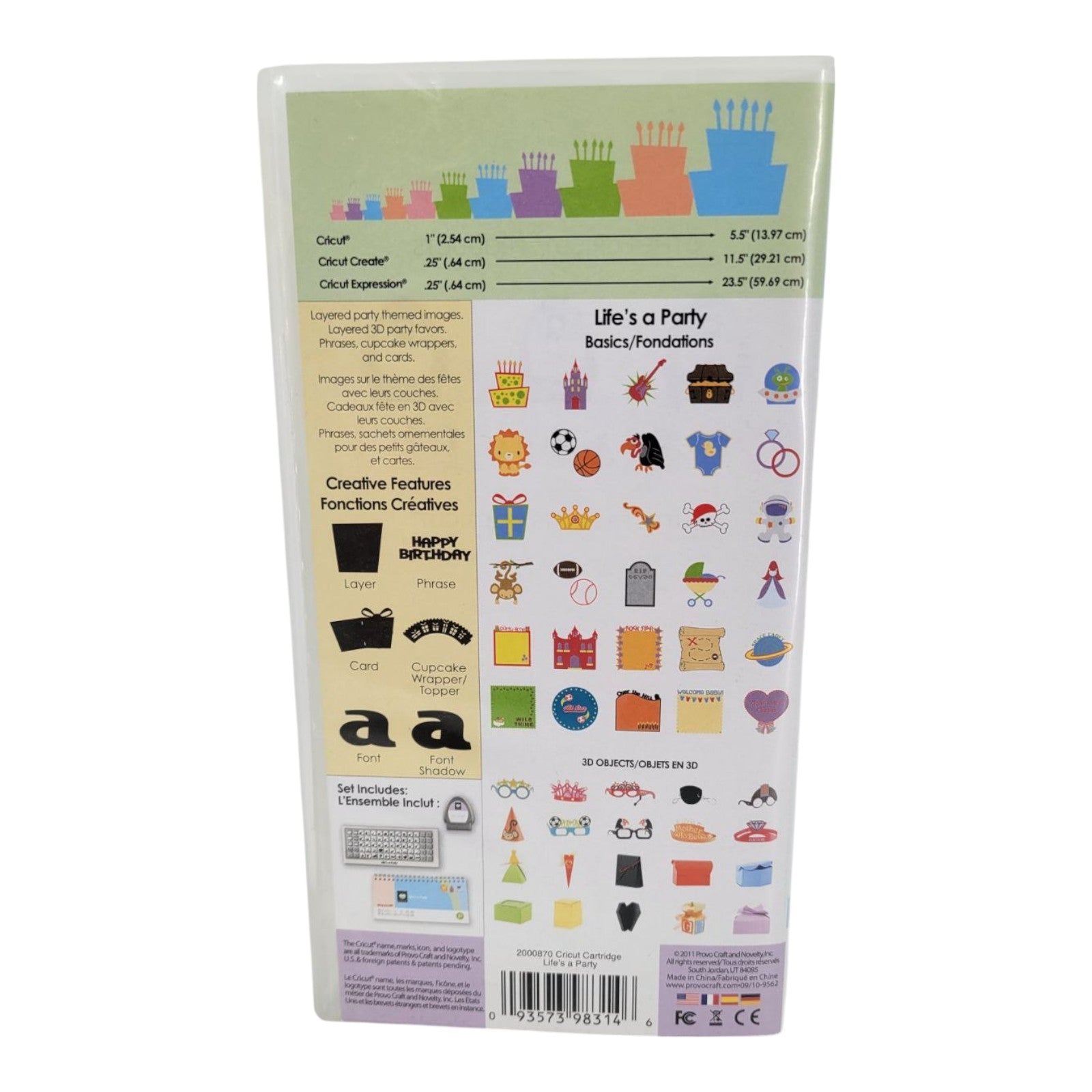 Cricut Life's A Party Shapes Cartridge Scrapbooking Craft Tool