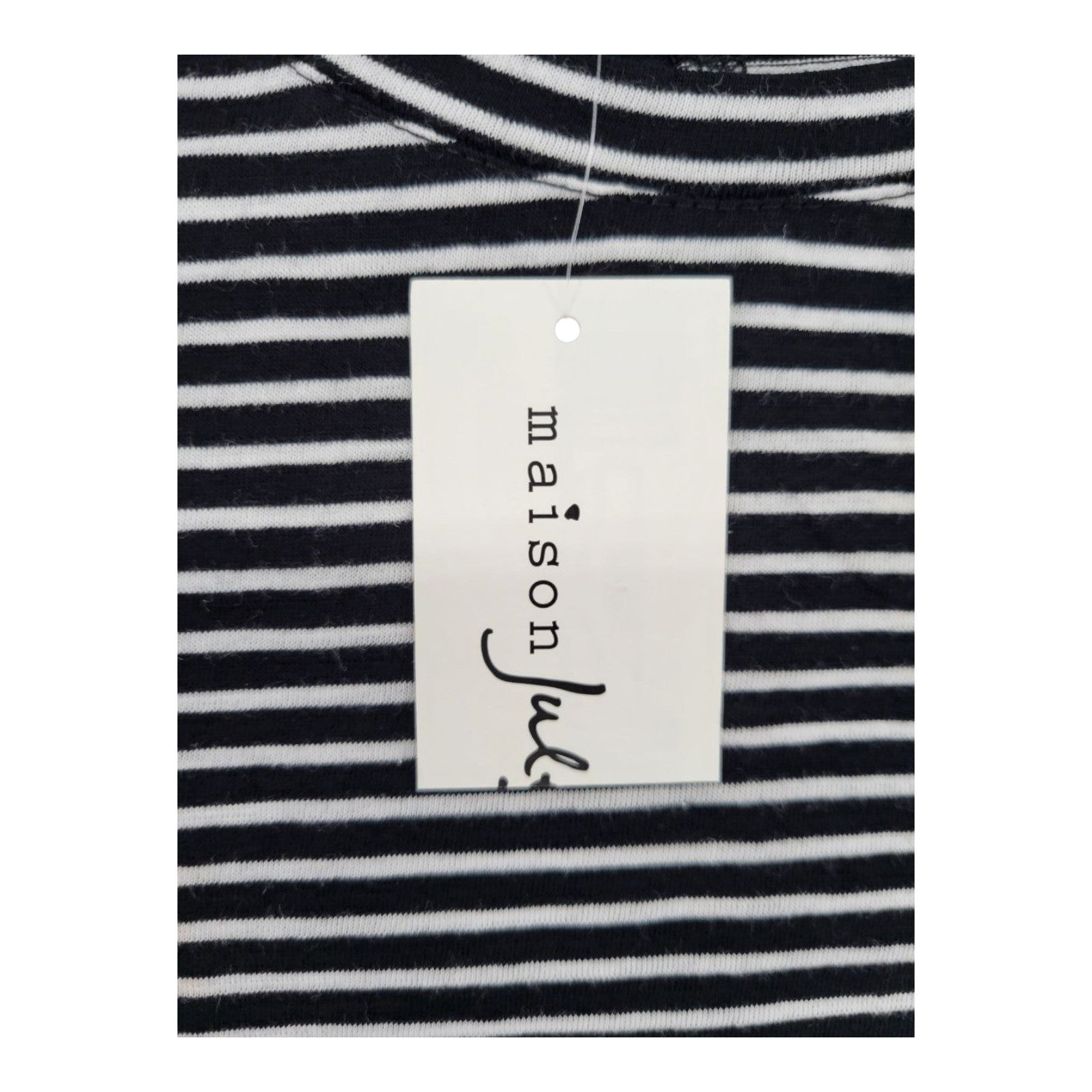 Maison Jules Women's Striped Tee XS Black White Short Sleeve Top
