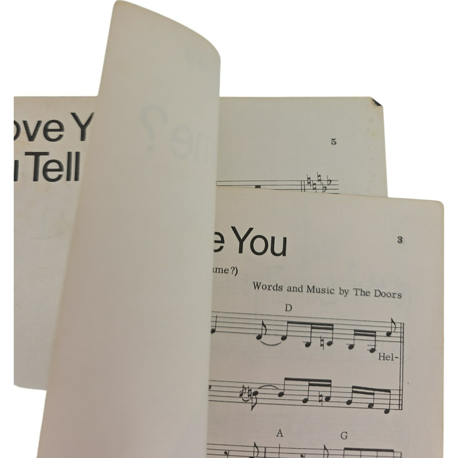 Vintage Sheet Music 1968 Hello I Love You, Won't You Tell Me Your Name? by Doors