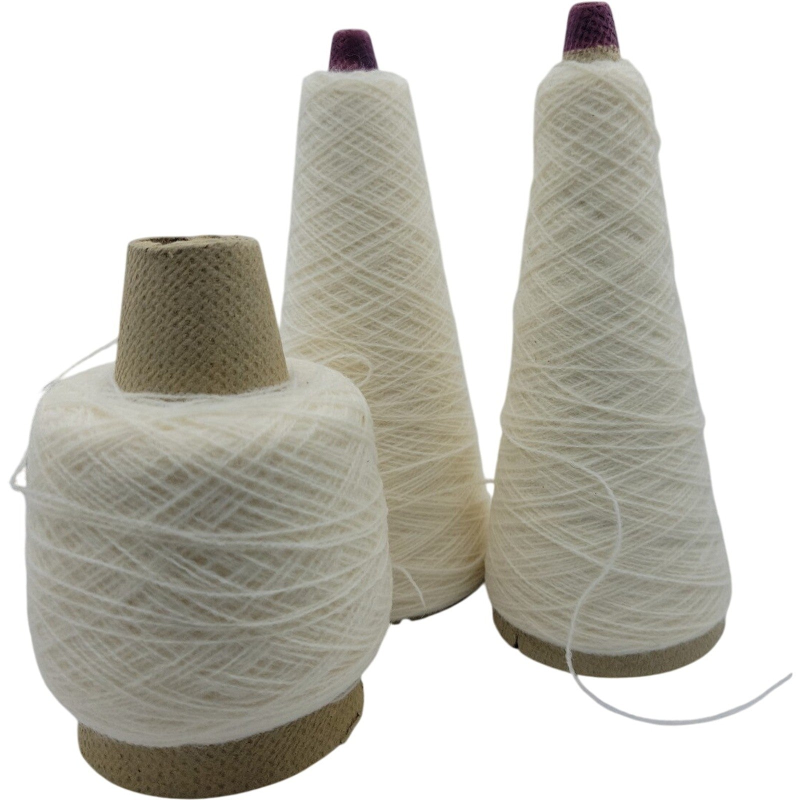 Vintage Templon Holiday White 2/24 Acrylic Weaving Knitting Cone Yarn Lot of 3
