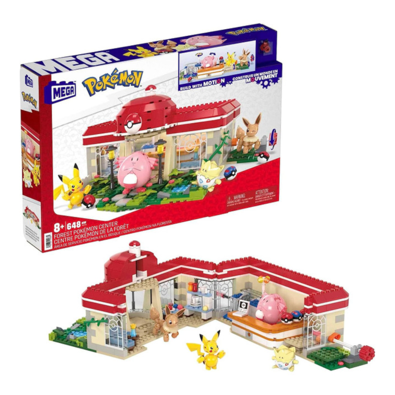 Mattel Mega Construx Forest Pokémon Center with Motion 648 Piece Building Set