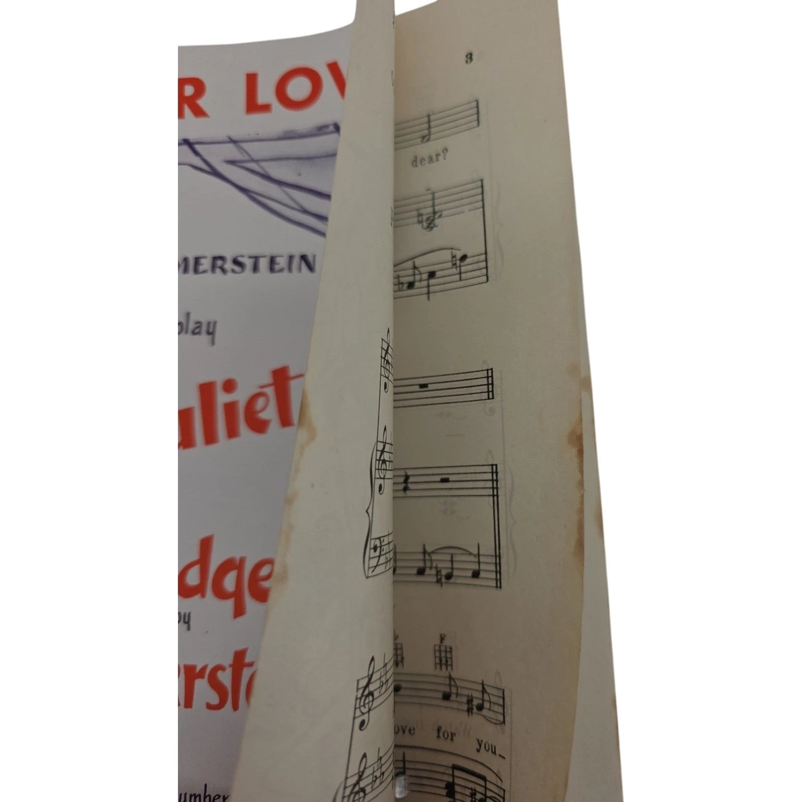 1953 No Other Love Sheet Music from Me and Juliet Rodgers & Hammerstein Vintage