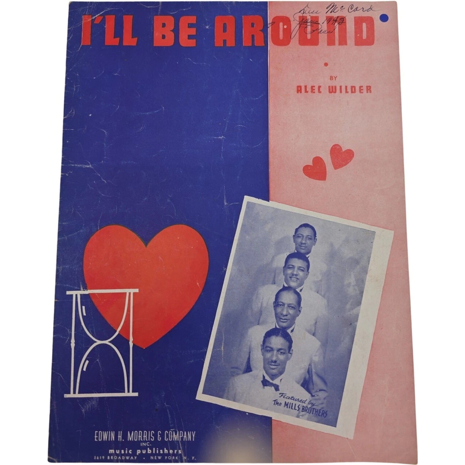 I’ll Be Around feat by The Mills Brothers Vintage Sheet Music by Alec Wilder