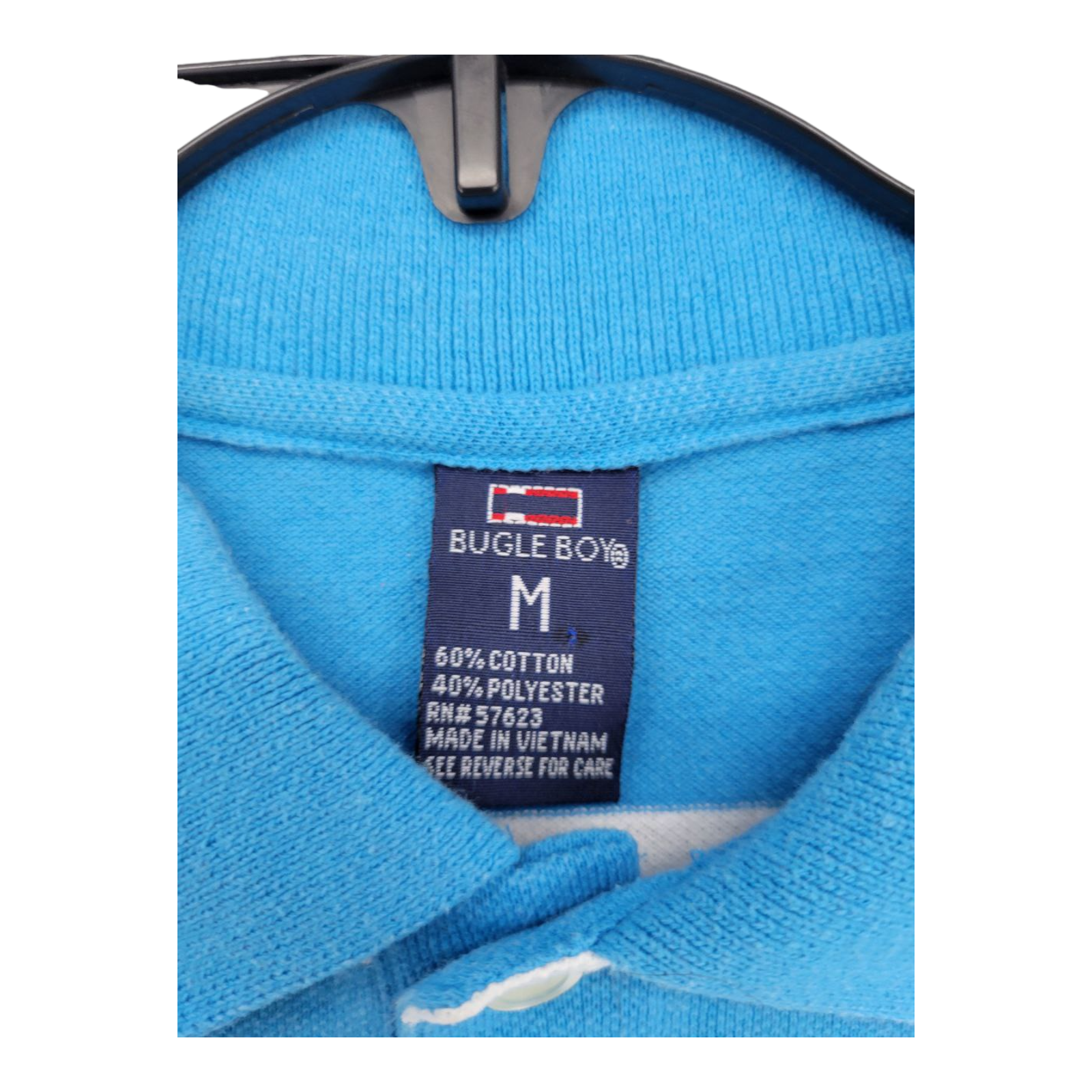 Bugle Boy Blue White Striped Polo Shirt Mens Size M