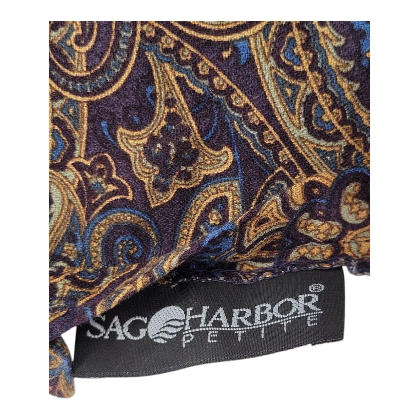 Sag Harbor Petite Paisley A-Line Midi Skirt Rayon Crepe Size 6
