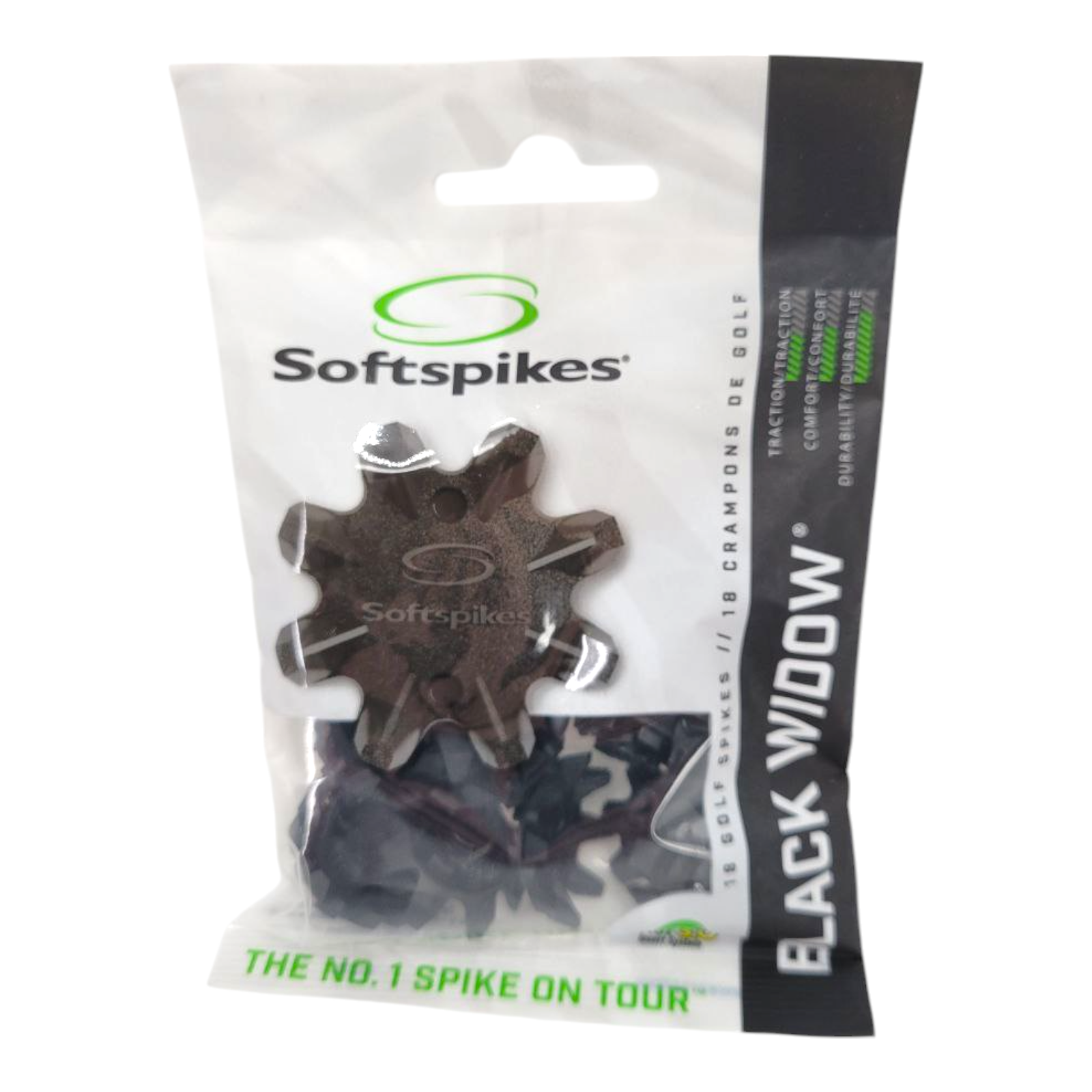 Softspikes Black Widow Golf Spikes 18 Pack Fast Twist 3.0 Slim Lok Tri Lok