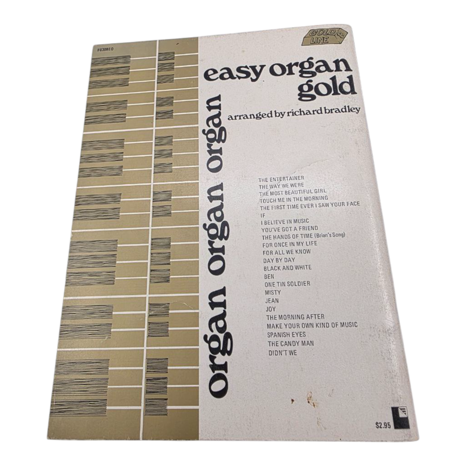 Easy Organ Gold Sheet Music Book by Richard Bradley 1974 Columbia