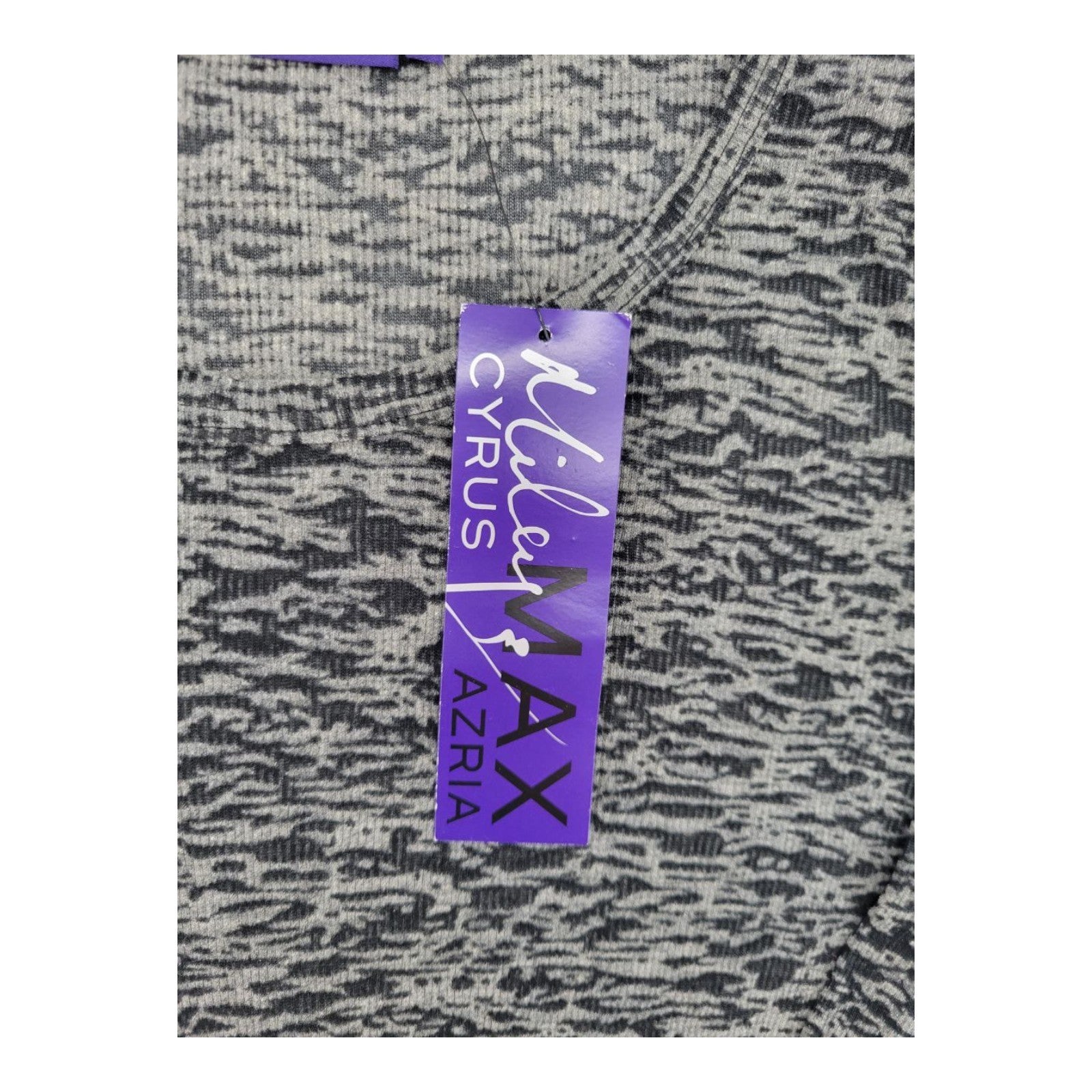 Miley Cyrus Max Azria Women's Zig Zag Burnout Top L Long Sleeve Crew Neck