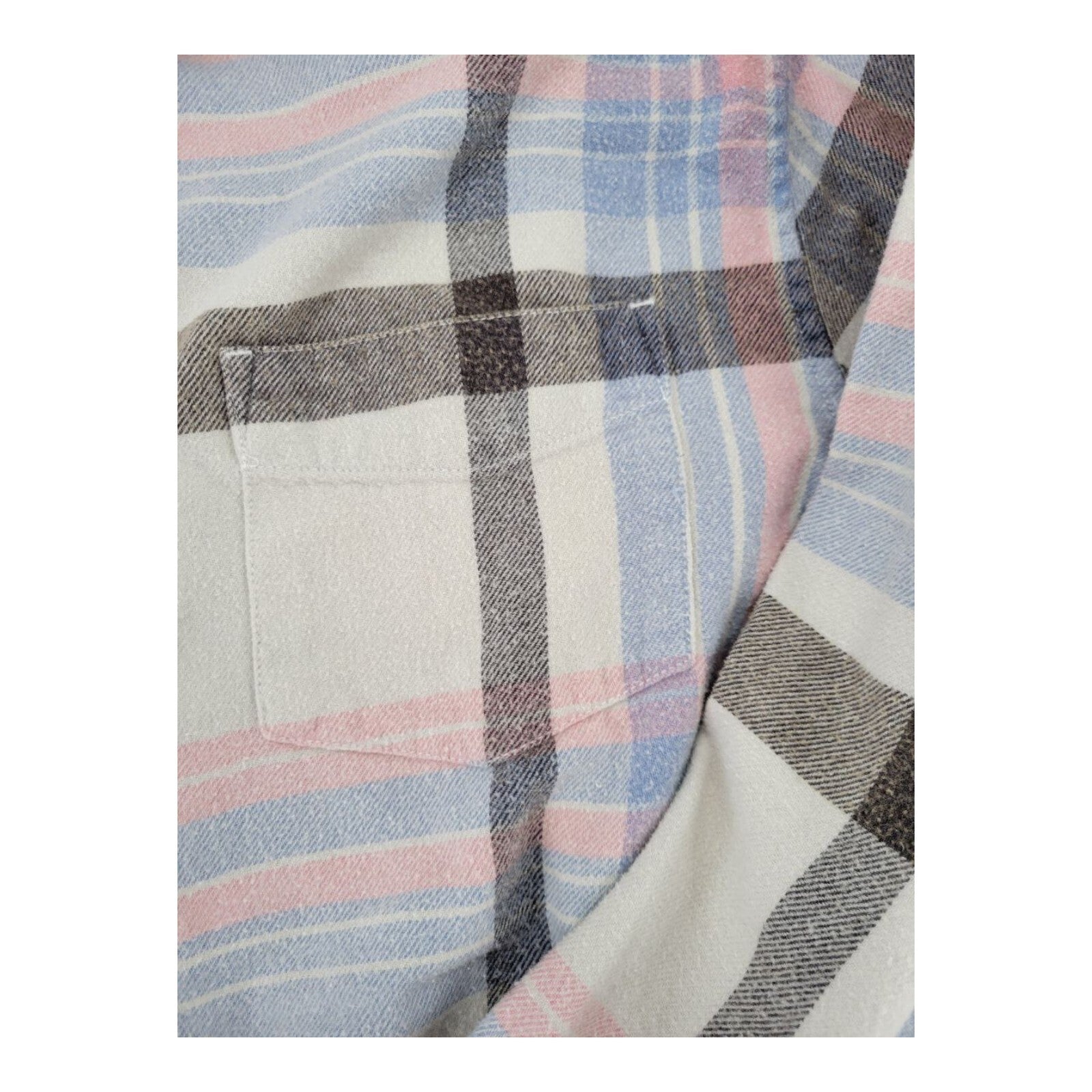 Pacsun Pink Blue Plaid Flannel Shirt Mens Button Up Long Sleeve Size M