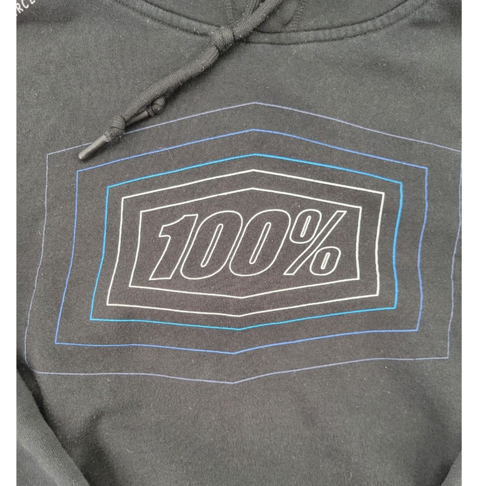 100 Percent 100% Black Graphic Sweatshirt Pullover Hoodie Mens Size L