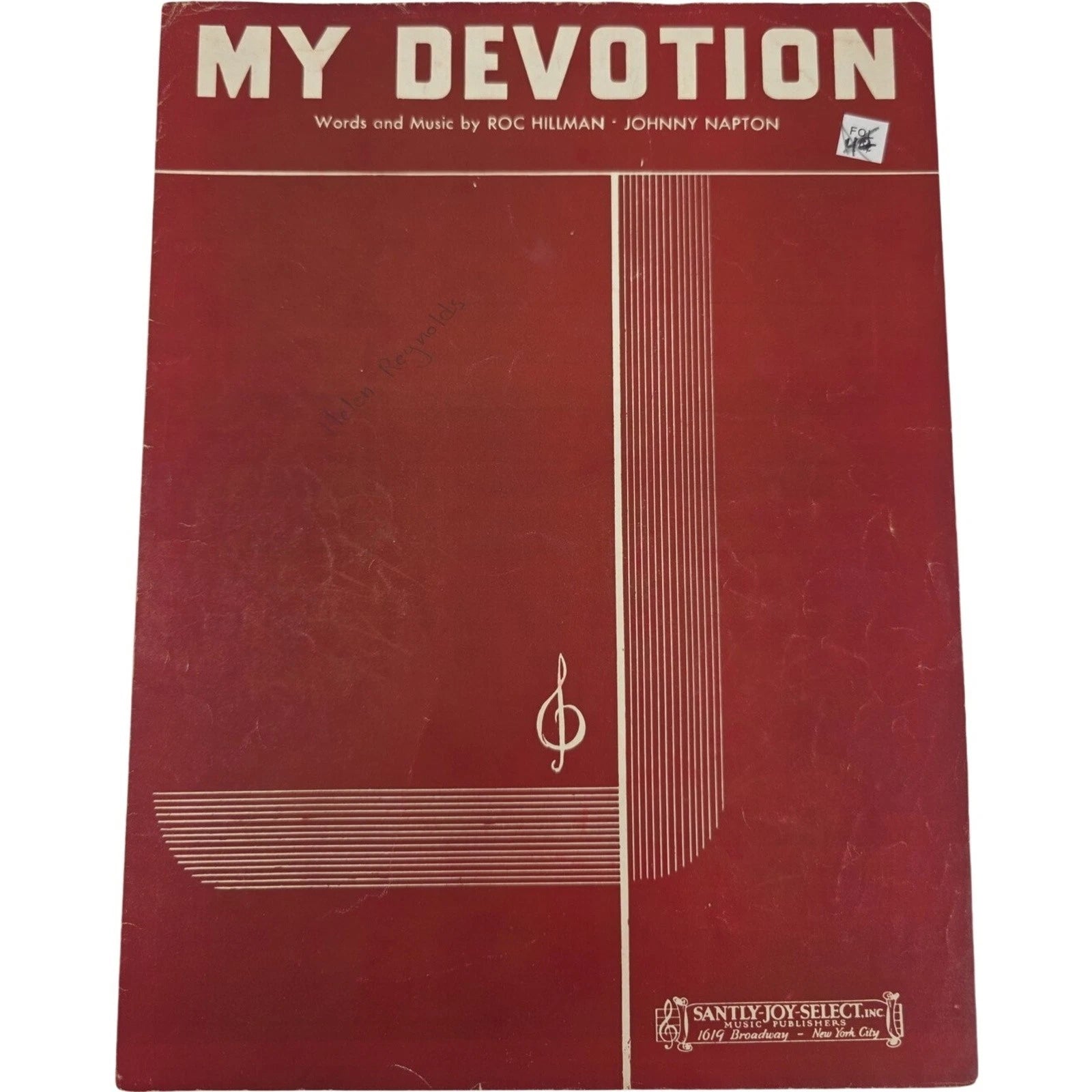 Vintage 1940s Sheet Music My Devotion by Roc Hillman and Johnny Napton