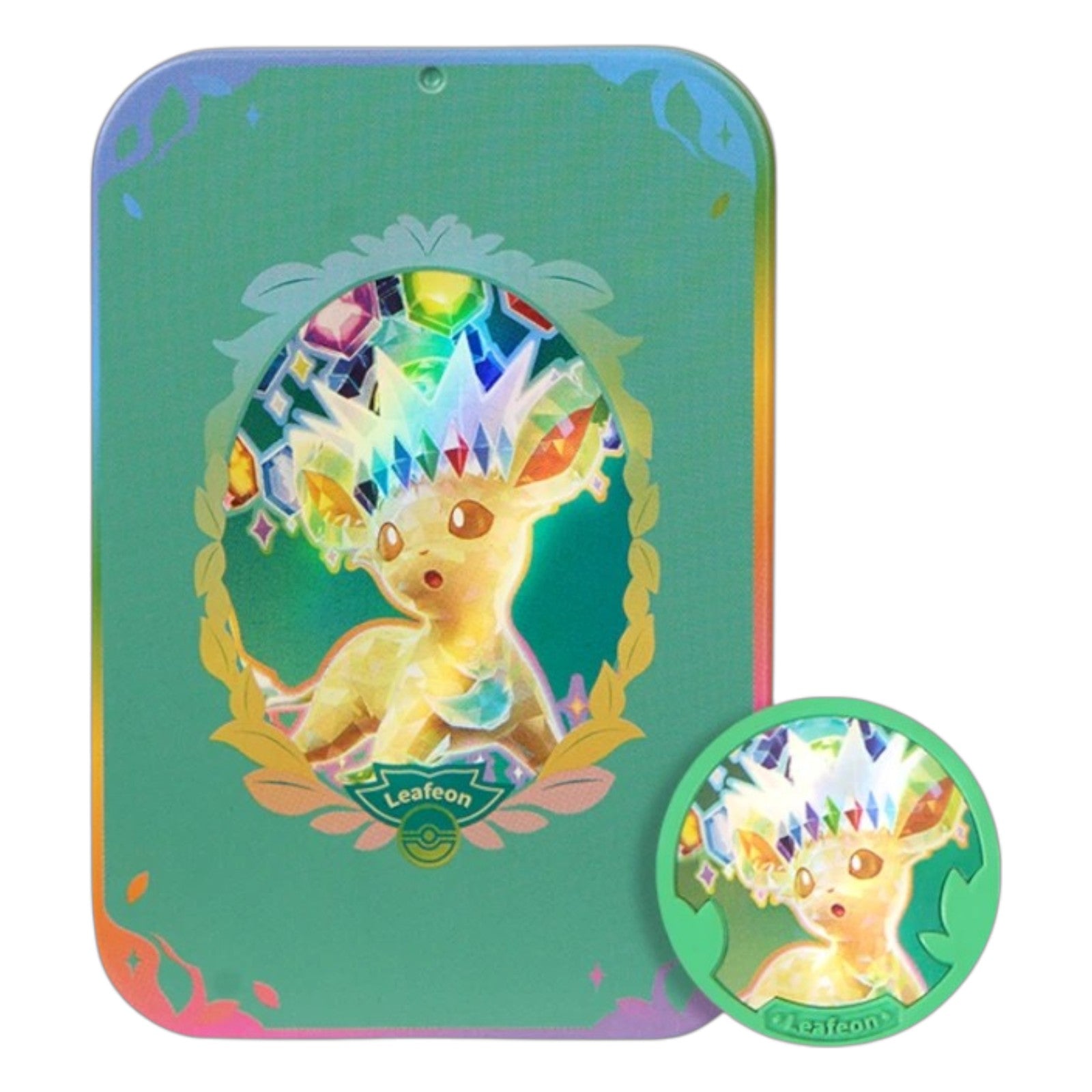 Pokemon TCG Chinese Terastal Gathering Metal Storage Tin Leafeon