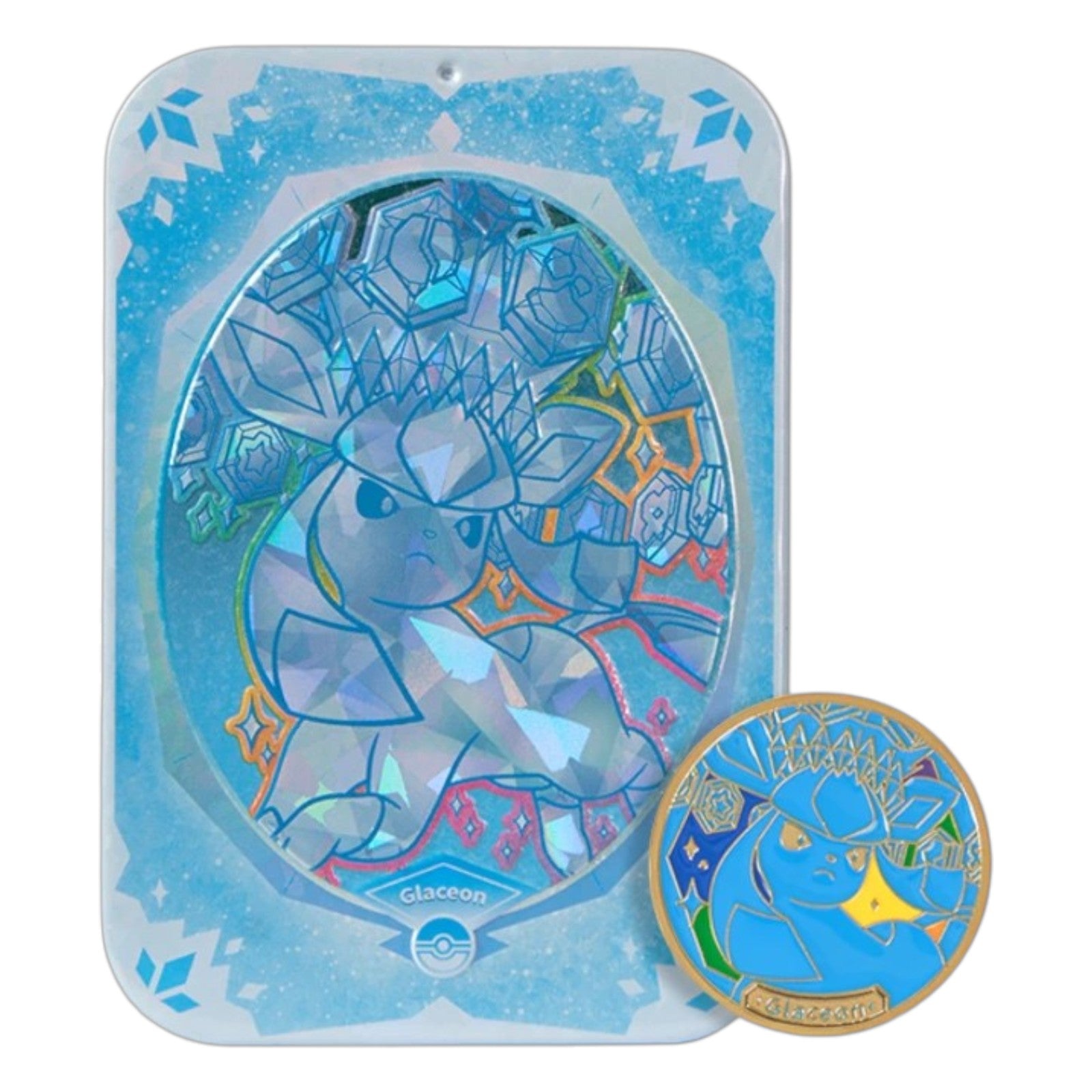 Pokemon TCG Chinese Terastal Gathering Metal Storage Tin Glaceon