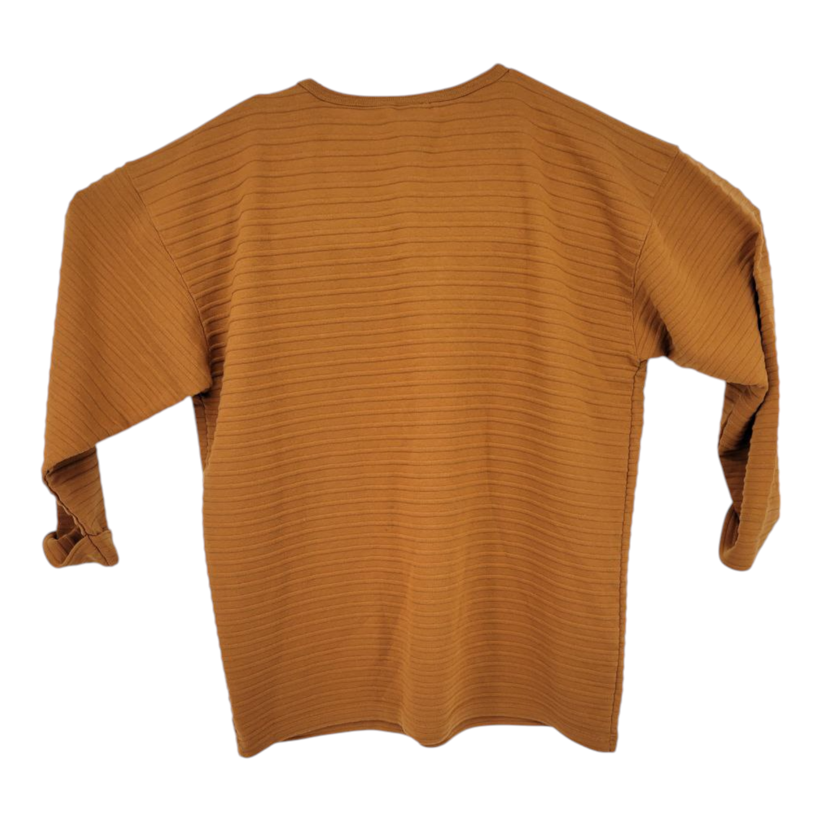 White Stag Ribbed Pullover Sweater Mustard Yellow Long Sleeves Womens Size M