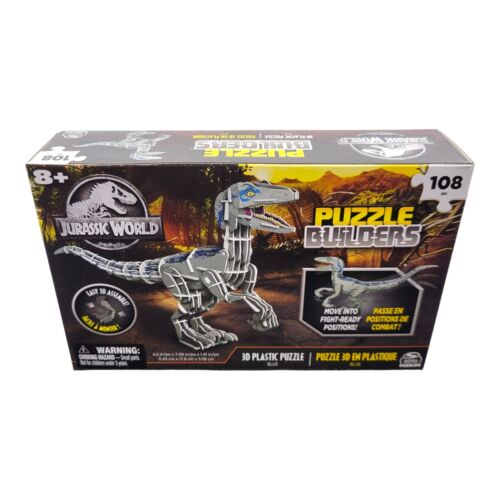 Spin Master Jurassic World Velociraptor Blue Dino 3D Puzzle Builders 108 Pieces