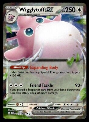 Pokemon 2023 Scarlet & Violet 151 Wigglytuff ex Holo Double Rare Near Mint Card