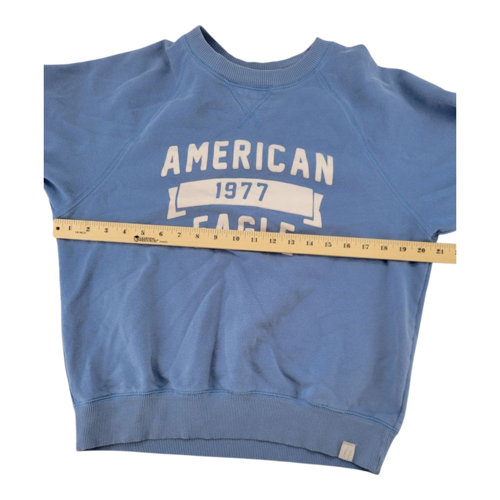 American Eagle 1977 Blue Pullover Sweatshirt Crewneck Logo Size Small