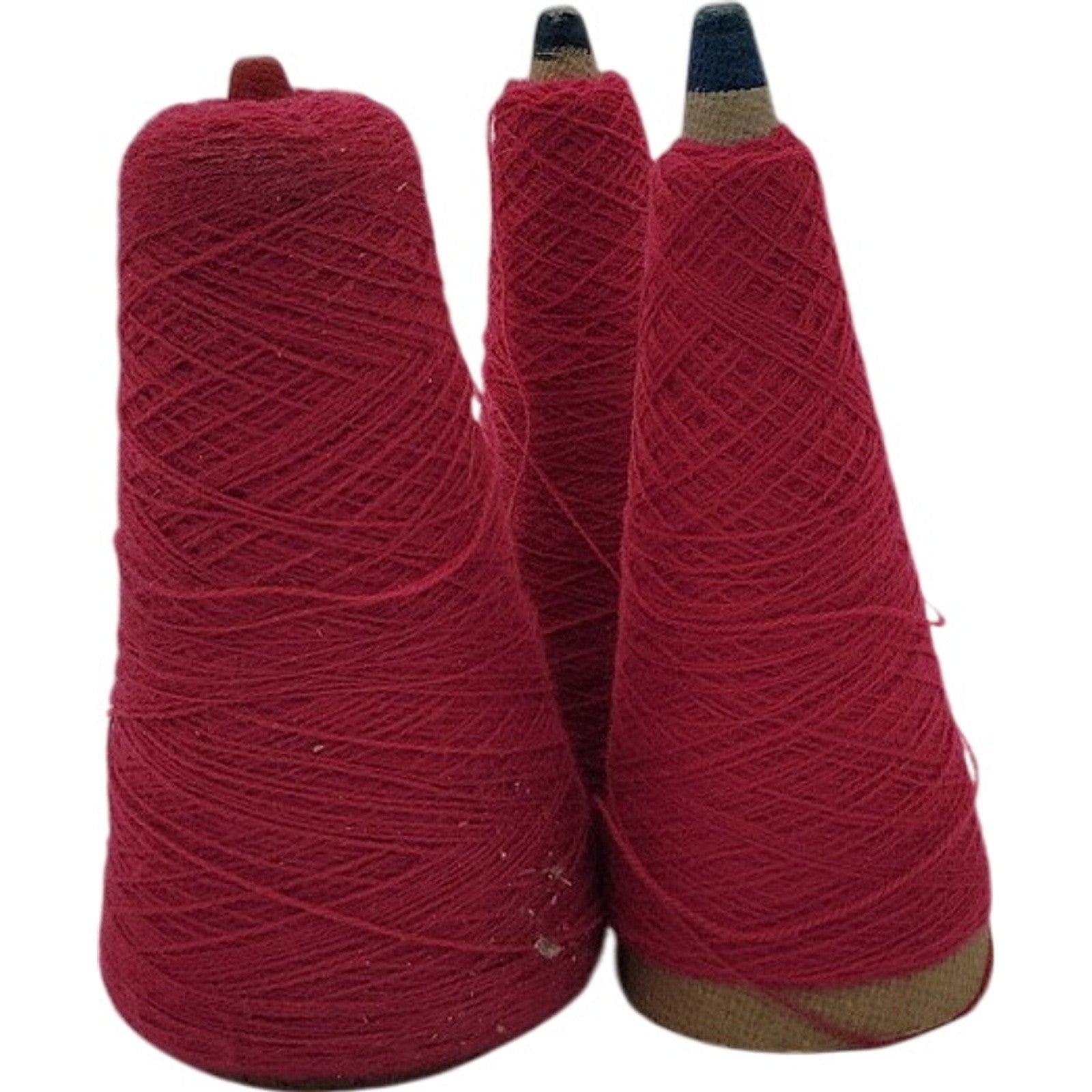 Vintage Phoenix Eye Works Raspberry Acrylic Yarn Cone 2/24 Lot 384711