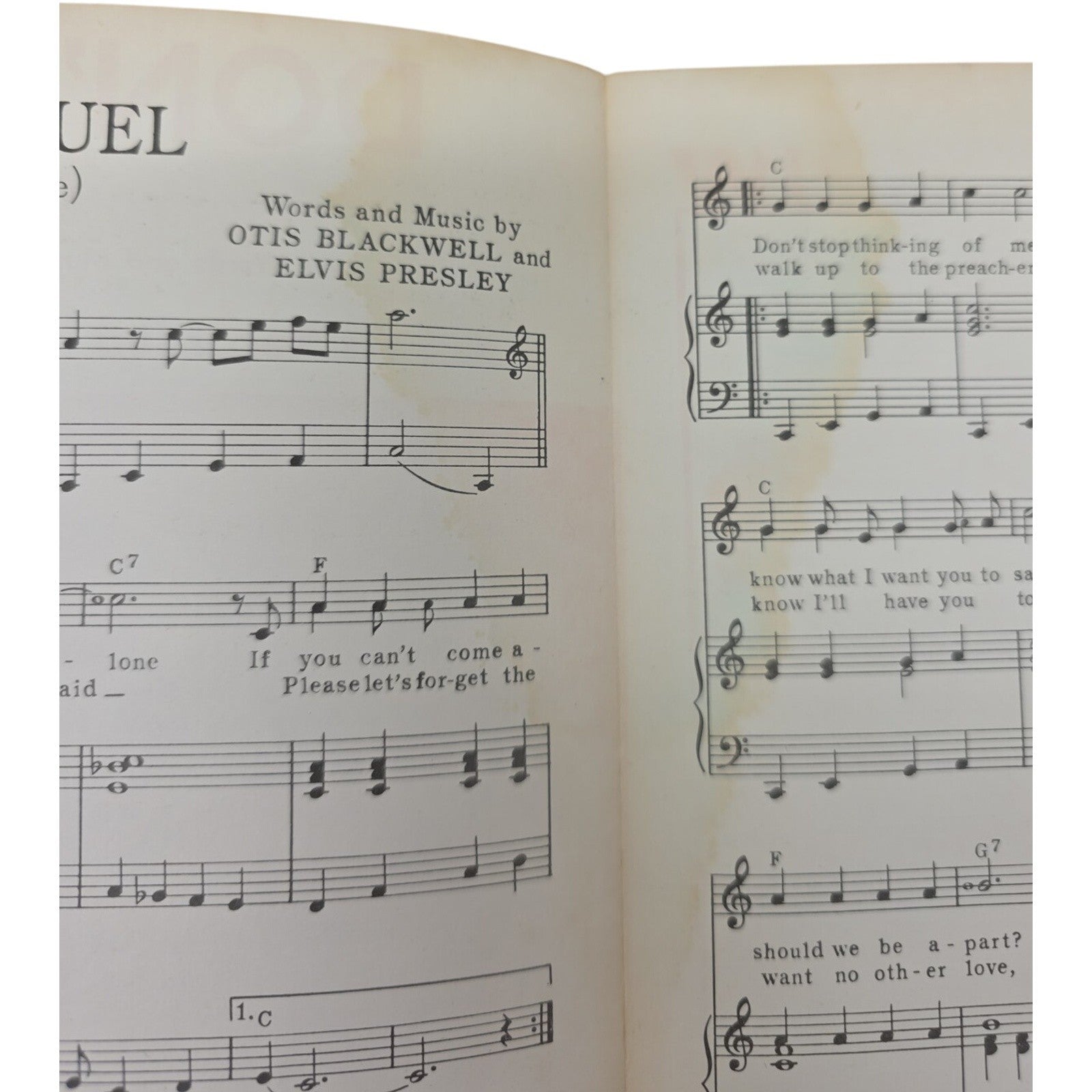 Elvis Presley Composer Sheet Music 1956 Don't Be Cruel