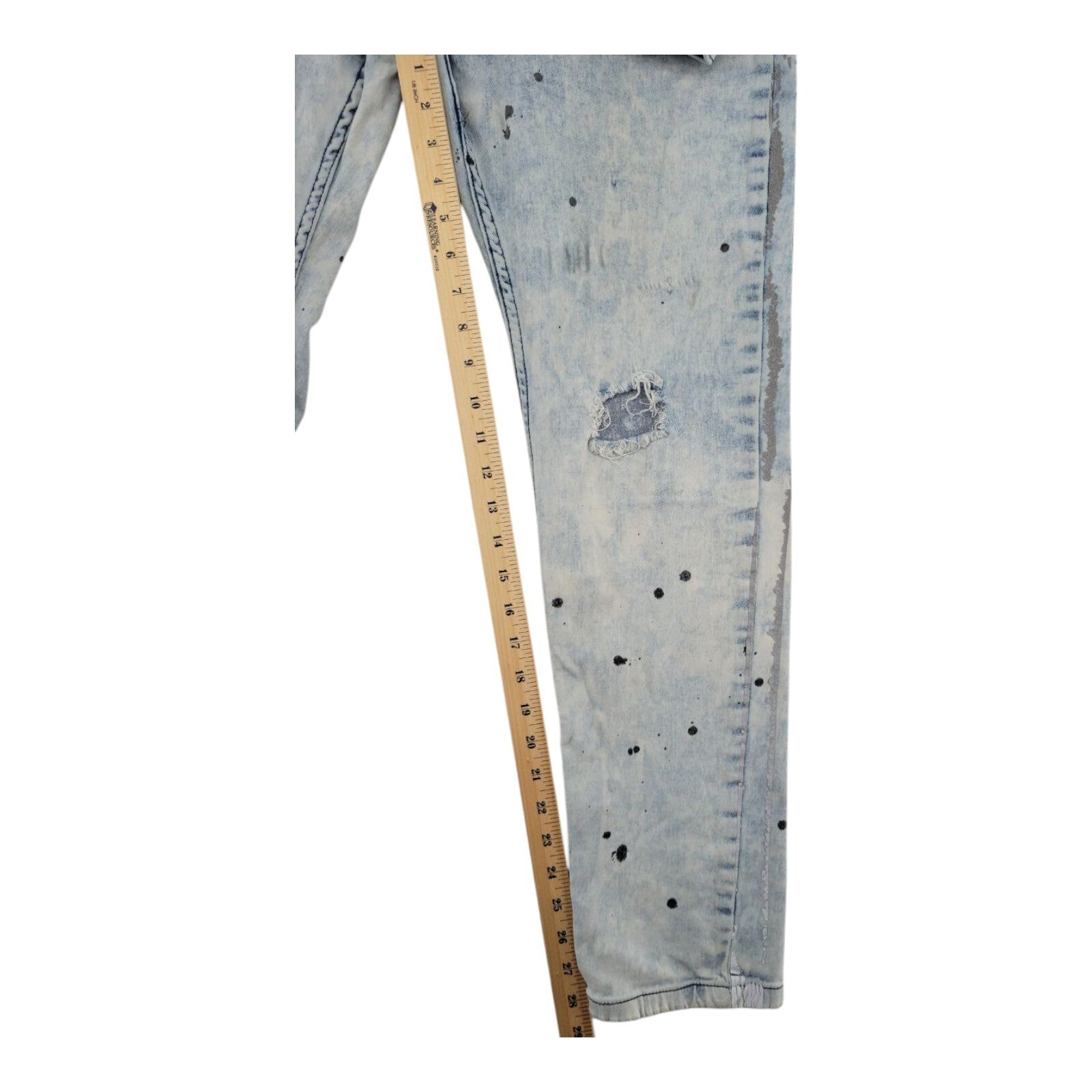 Blue Cult Mens Acid Wash Distressed Jeans Paint Splatter Stretch Size 38
