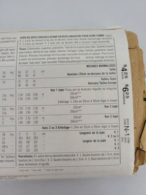 Vintage Simplicity Skirt Pattern 6992 Size 10 Uncut