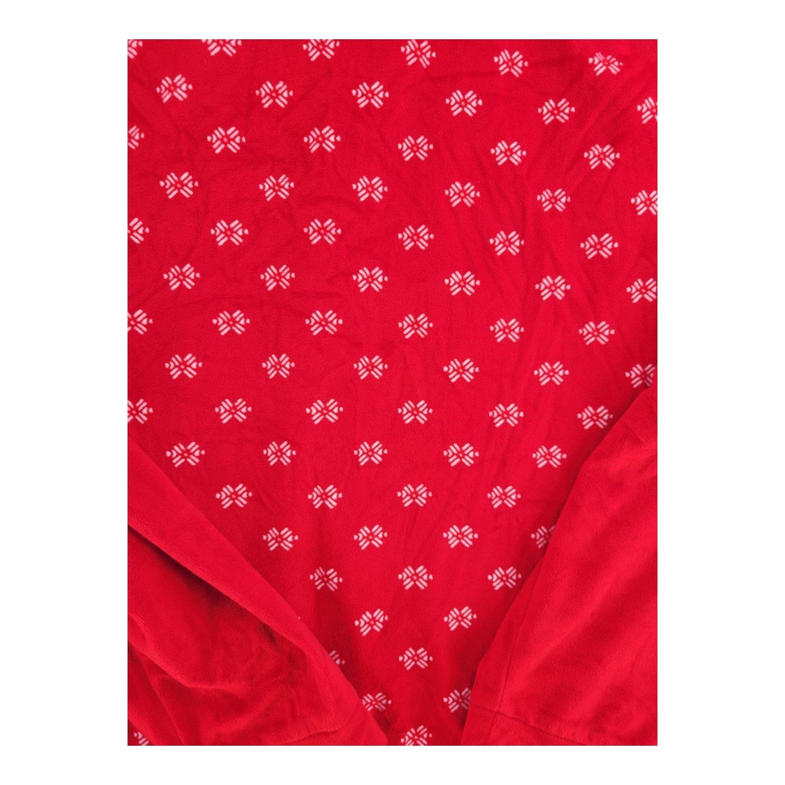 Sonoma Red White Snowflakes Raglan Tee Long Sleeve Top Women's XXL