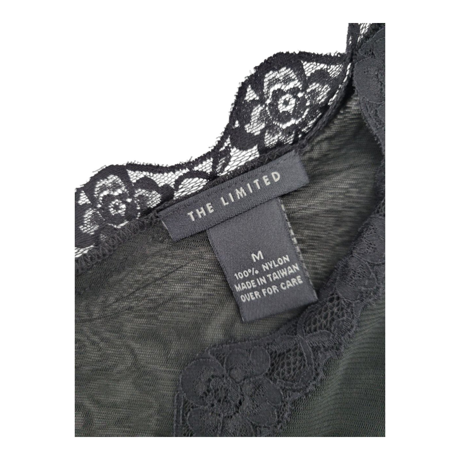 The Limited Women's Black Lace Mesh Sheer V-Neck Sleeveless Top Size M