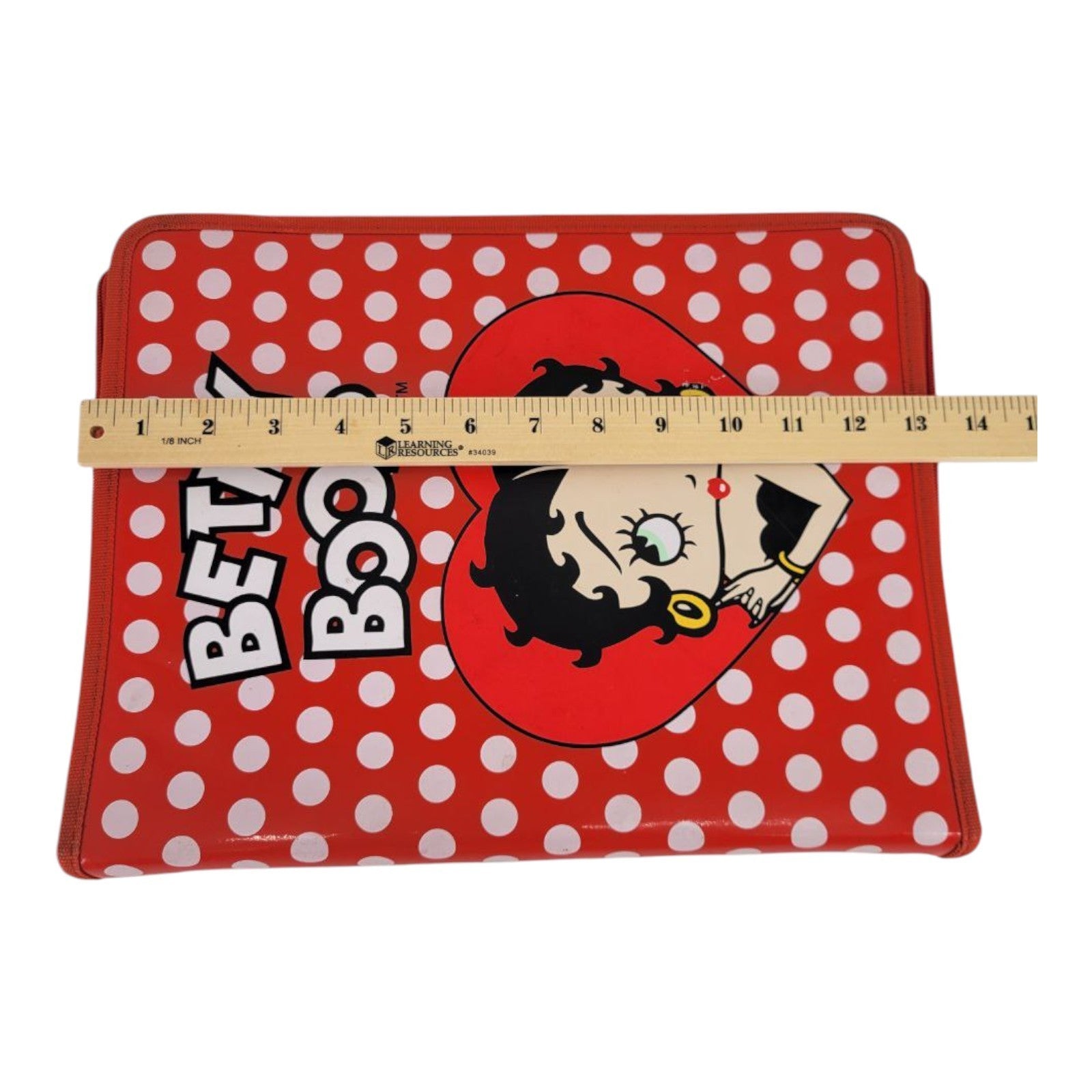 Betty Boop Red Polka Dot 3 Ring Zipper Binder Folder 13x10 Style 46131IDG 2004