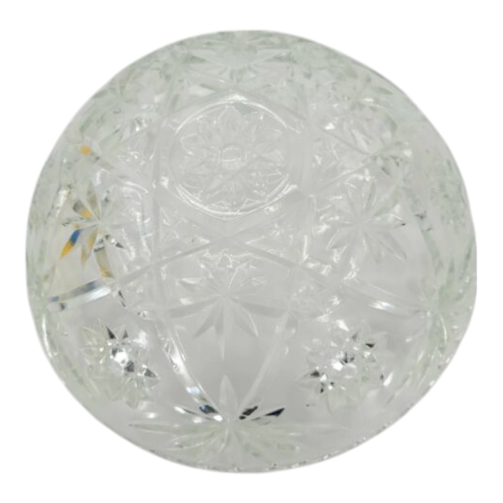 Vintage Starburst Pattern Crystal Bowl and Candy Dish Set