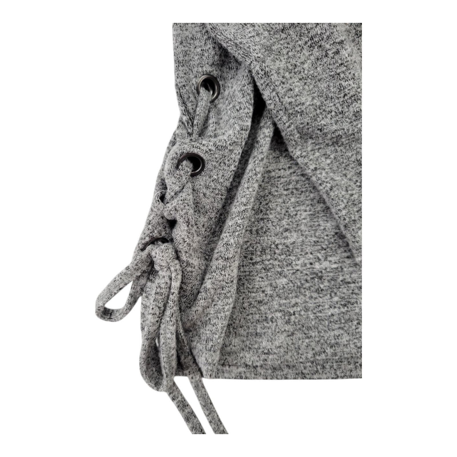 Bobeau Gray Cowl Neck Side Tie Knit Pullover Sweater Womens Size Small