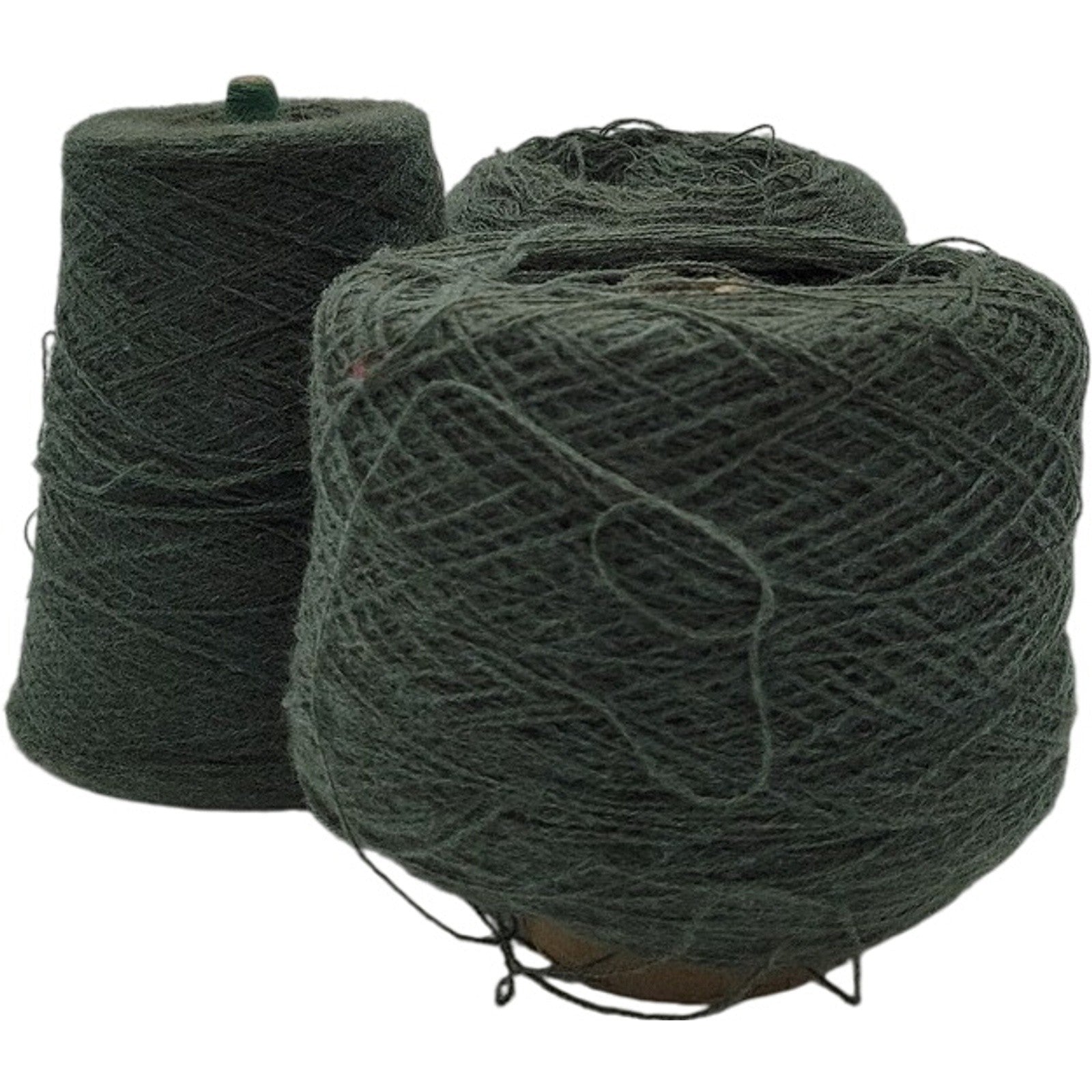 Vintage Templon Moss Heather Green Wool Blend Yarn Cone 2/24 70/30 O/W Lot of 3