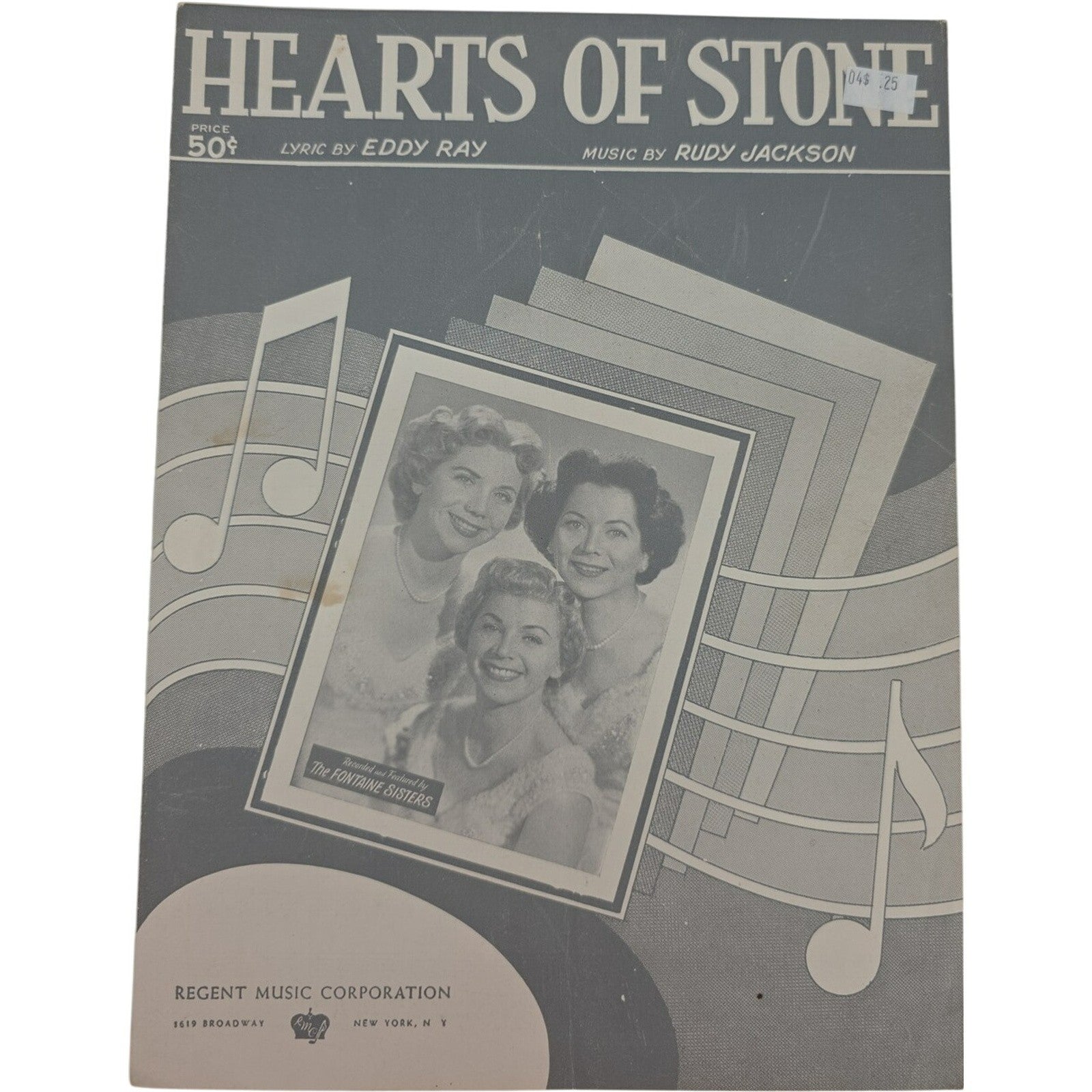 Vintage Sheet Music 1954 Hearts Of Stone The Fontaine Sisters