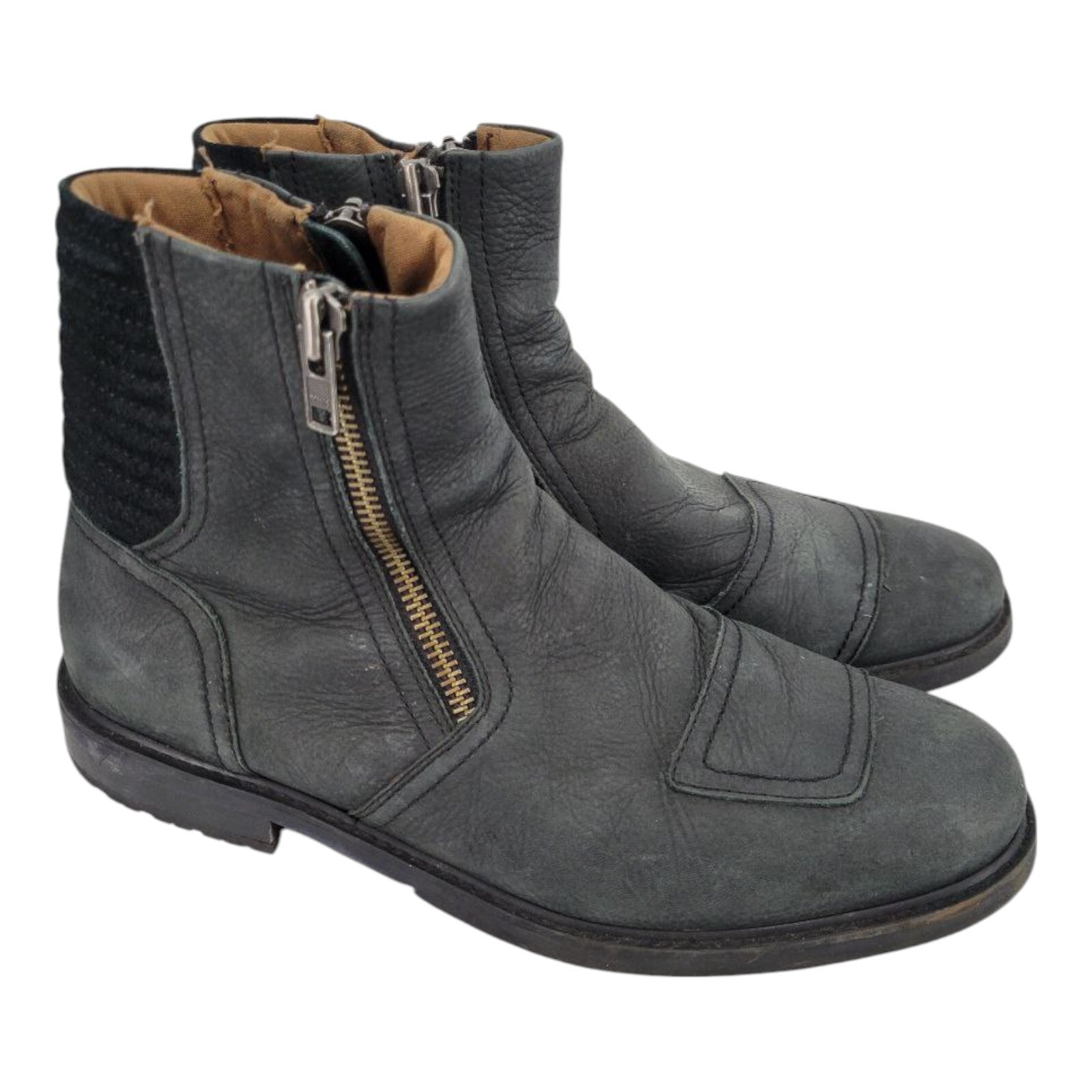 Aldo Cadoelia 97 Black Leather Ankle Boots Zipper Closure Mens Size 11