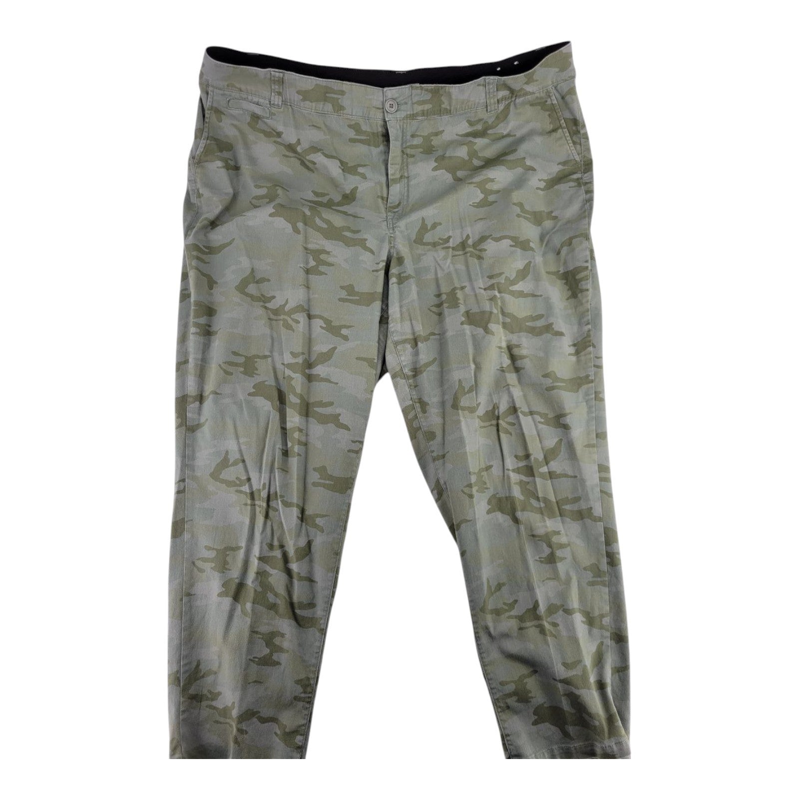 Lane Bryant Womens Camo Chino Pants Green Stretch Cotton Blend Size 24