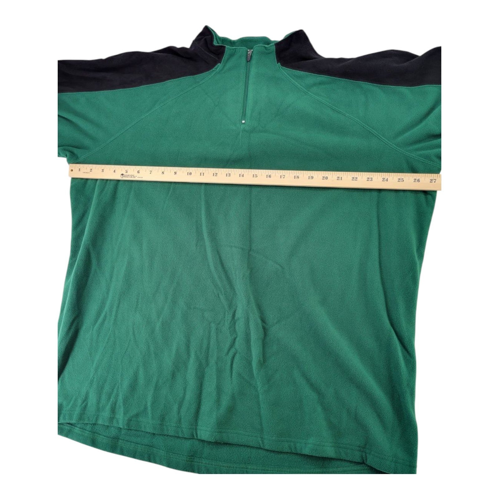 Augusta Sportswear Green Black Fleece Pullover Quarter Zip Adult XL