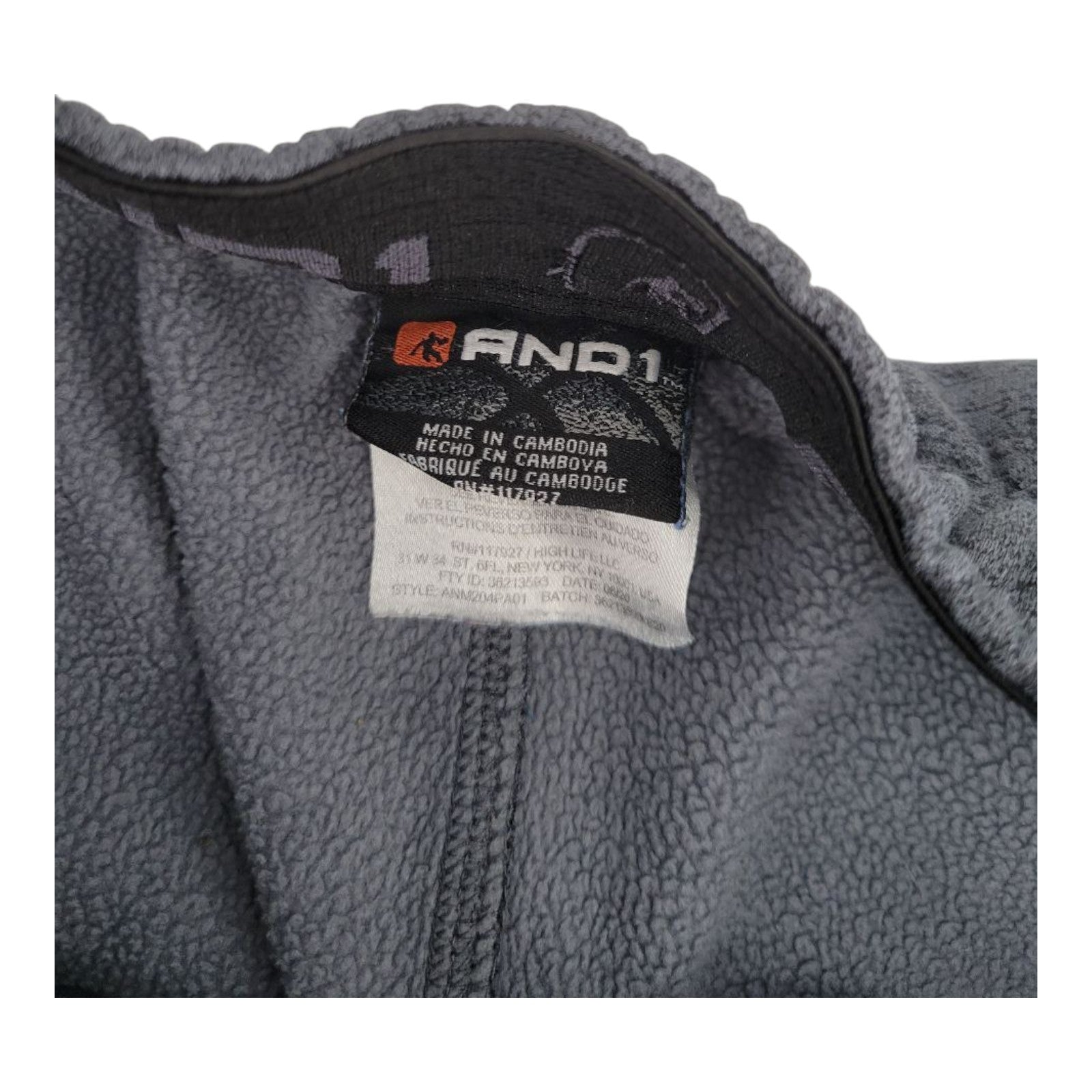 AND1 Men's Gray Fleece Jogger Sweatpants Size L Zipper Pockets Pull-On