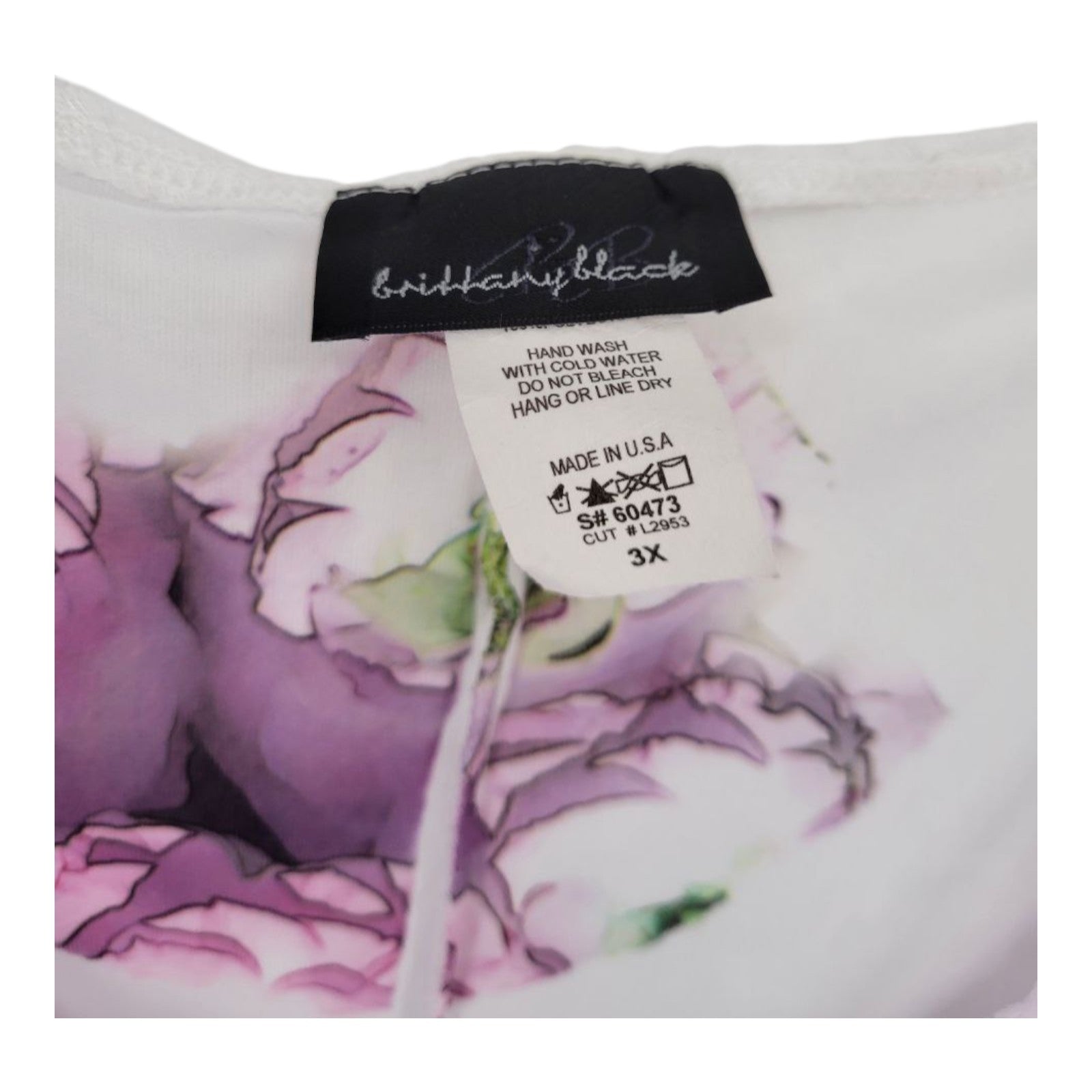 Brittany Black Women's Floral Lace Sleeveless Layered Top Purple Pink White 3X