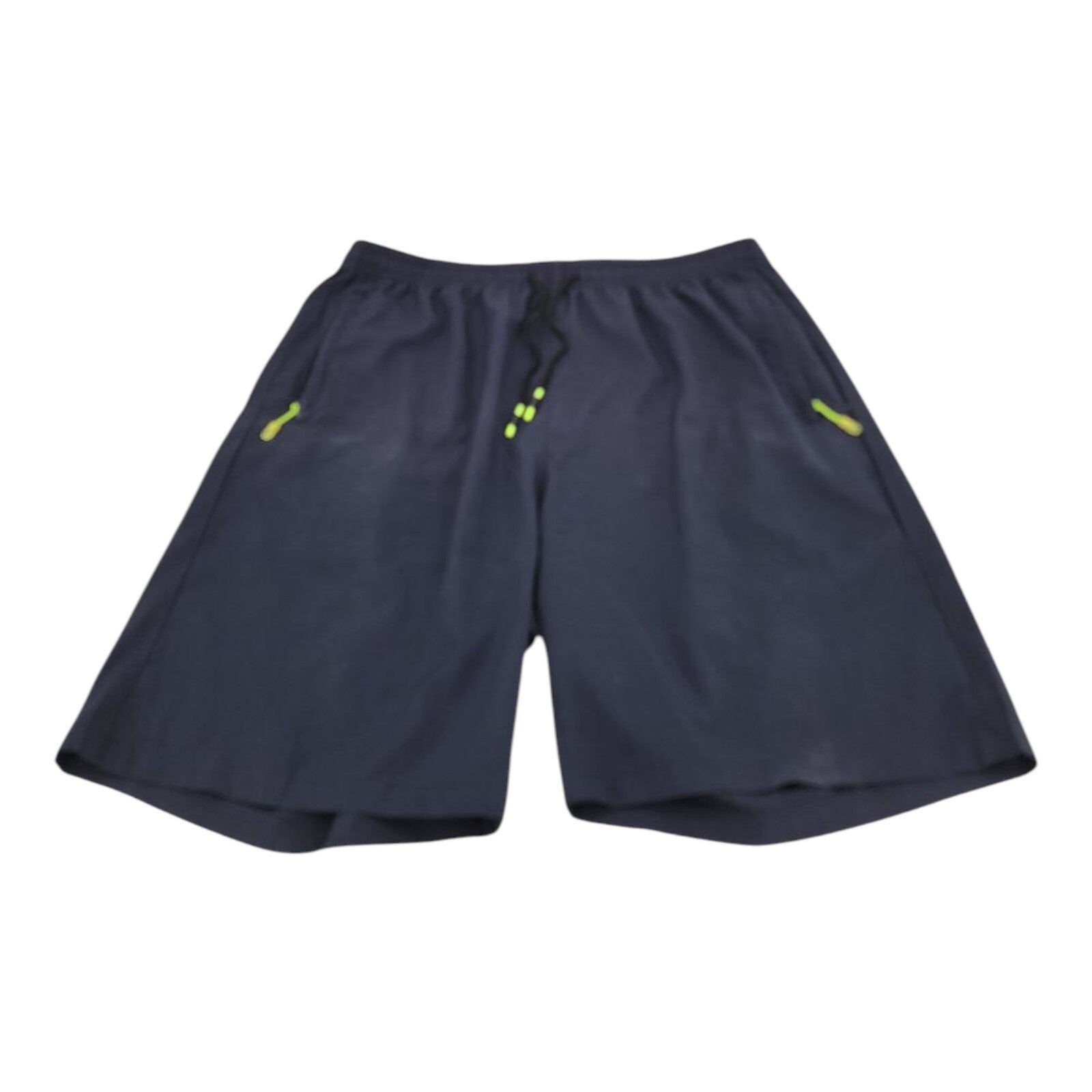 Blue Athletic Shorts Black With Zippered Pockets Drawstring Mens Size 2XL