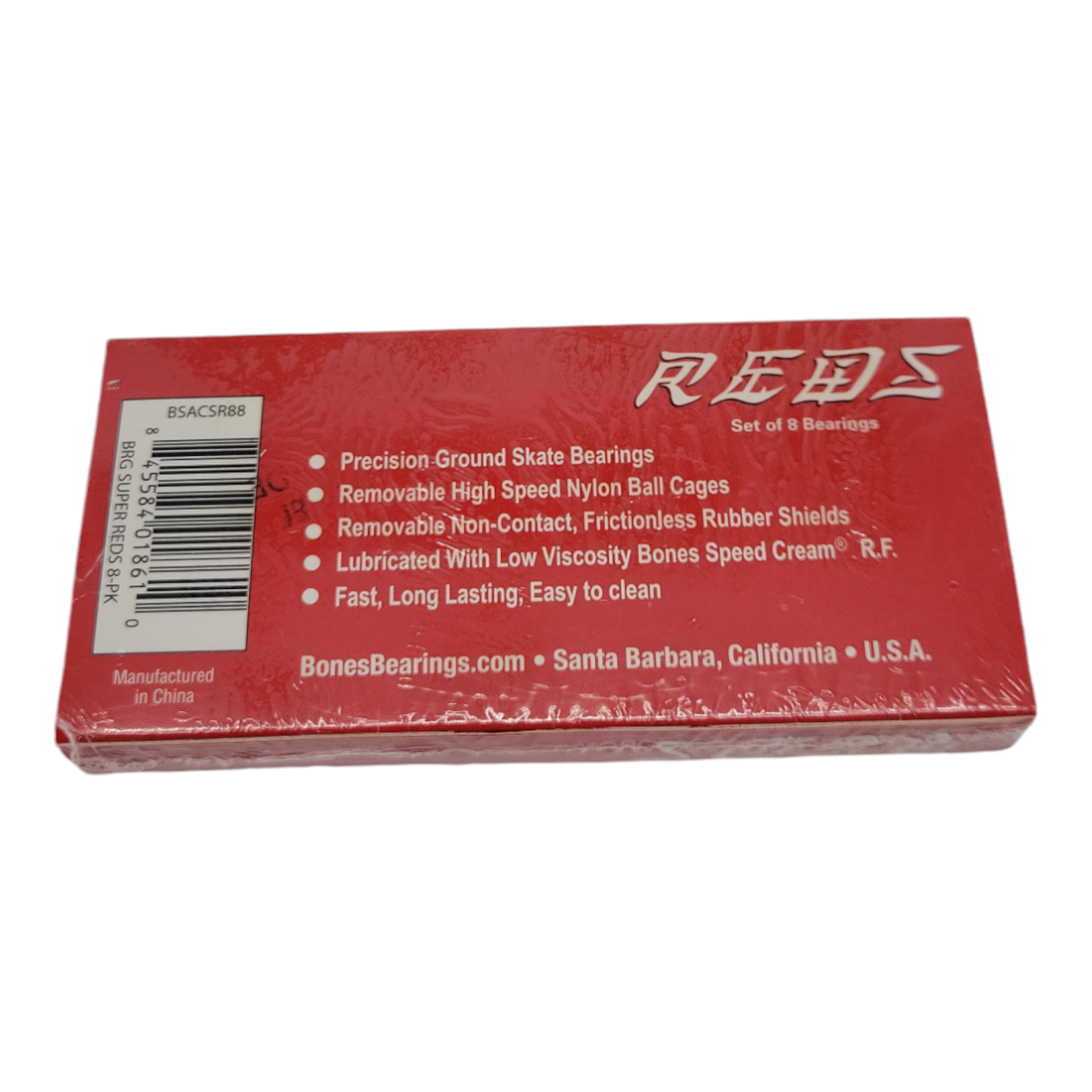 Bones Super REDS Skateboard Bearings 8-Pack